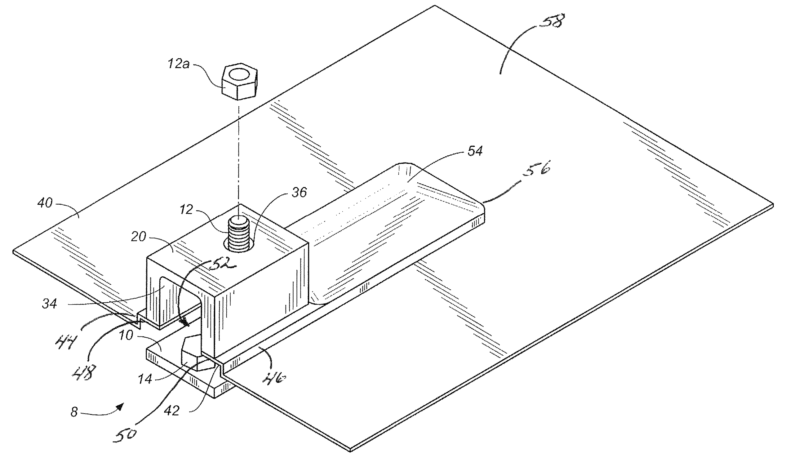 Apparatus for mounting a solar panel or other article to a roof or other structure