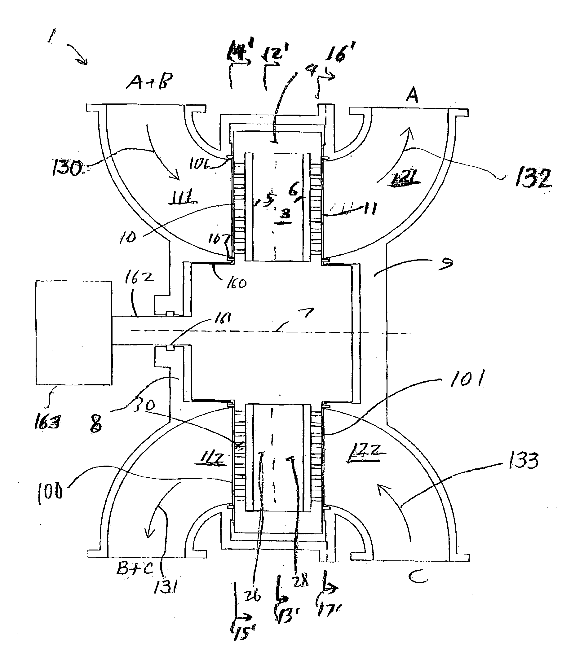 Gas separation by combined pressure swing and displacement purge