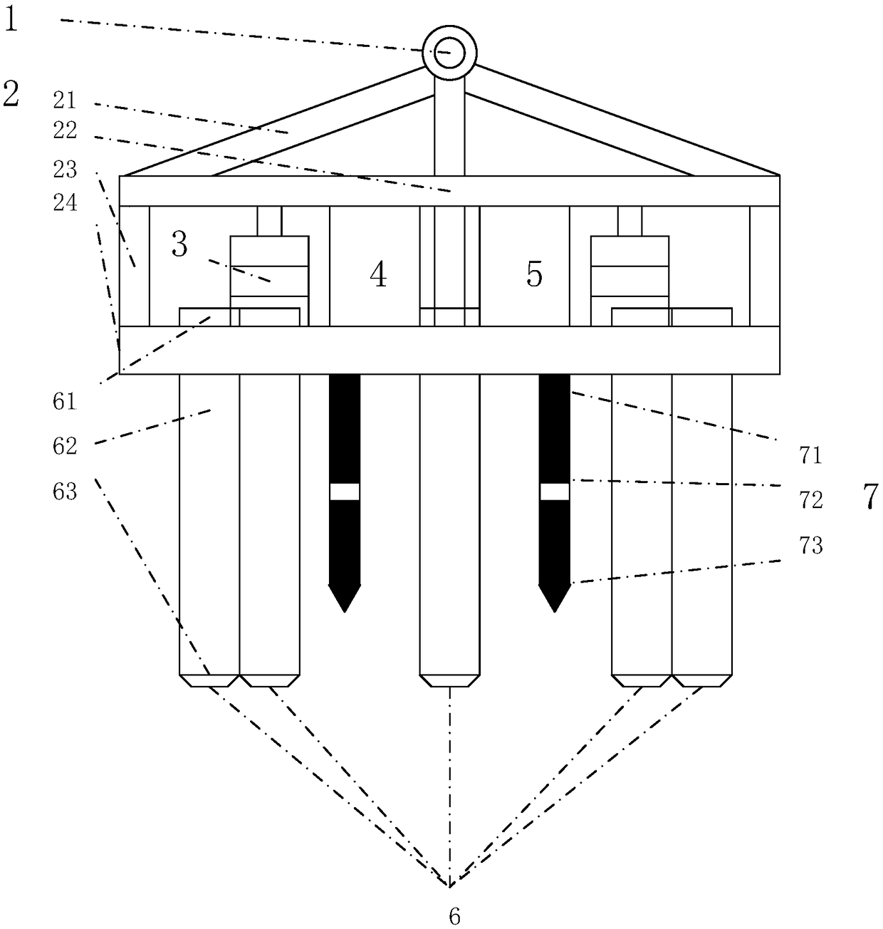 Acoustic measuring multi-tube sampling device