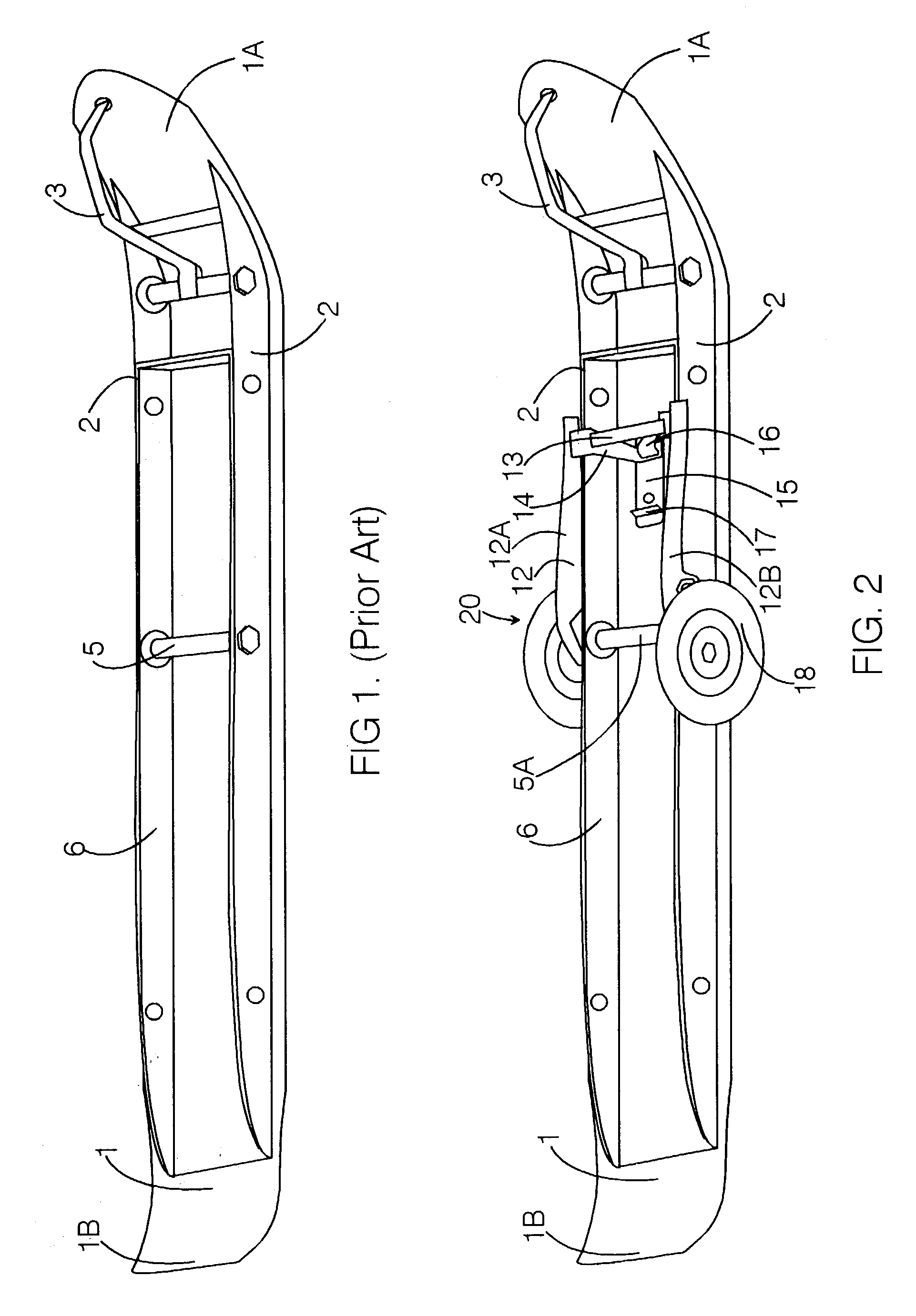 Convertible ski-supported vehicle