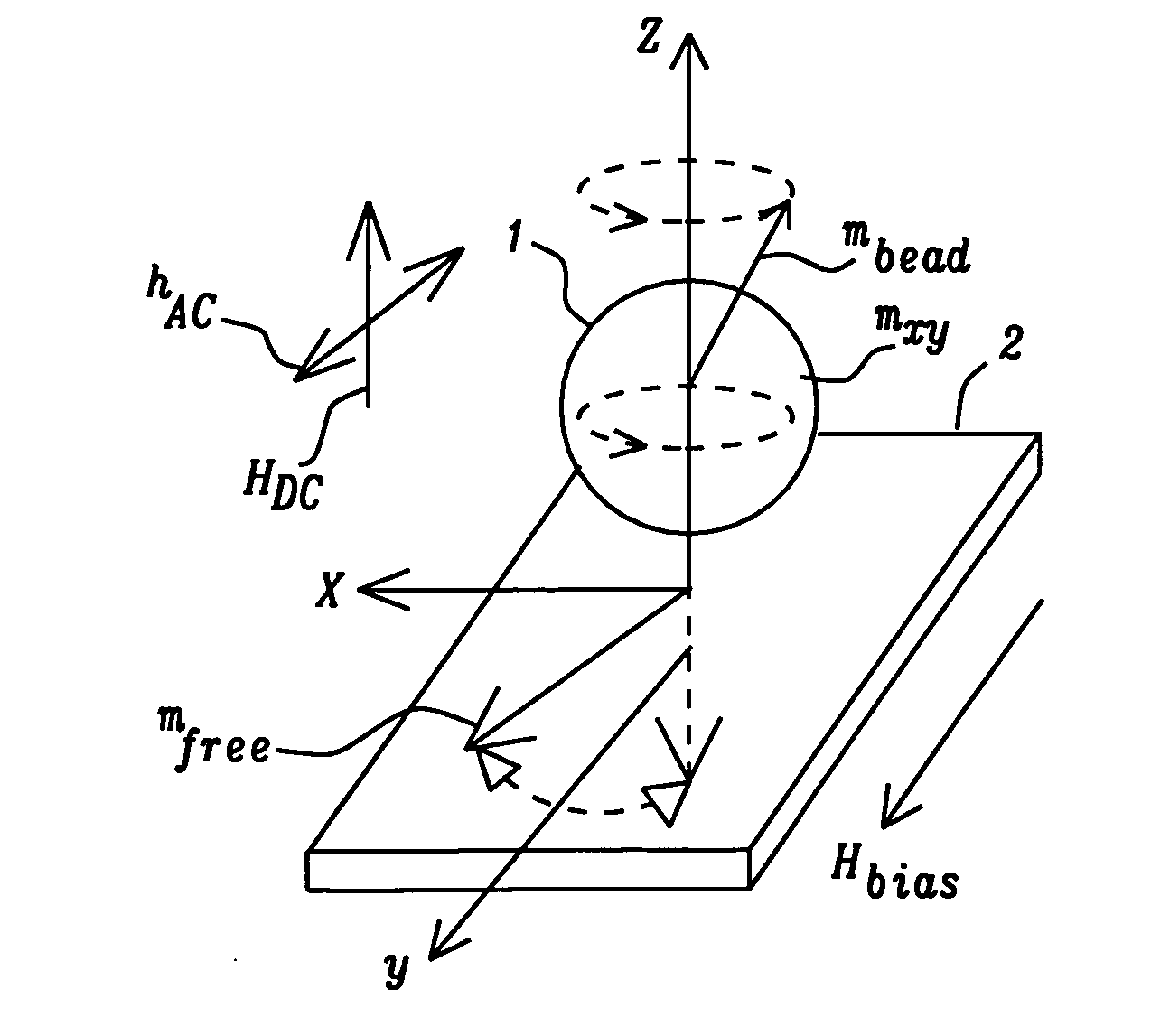 Detection of magnetic beads using a magnetoresistive device together with ferromagnetic resonance