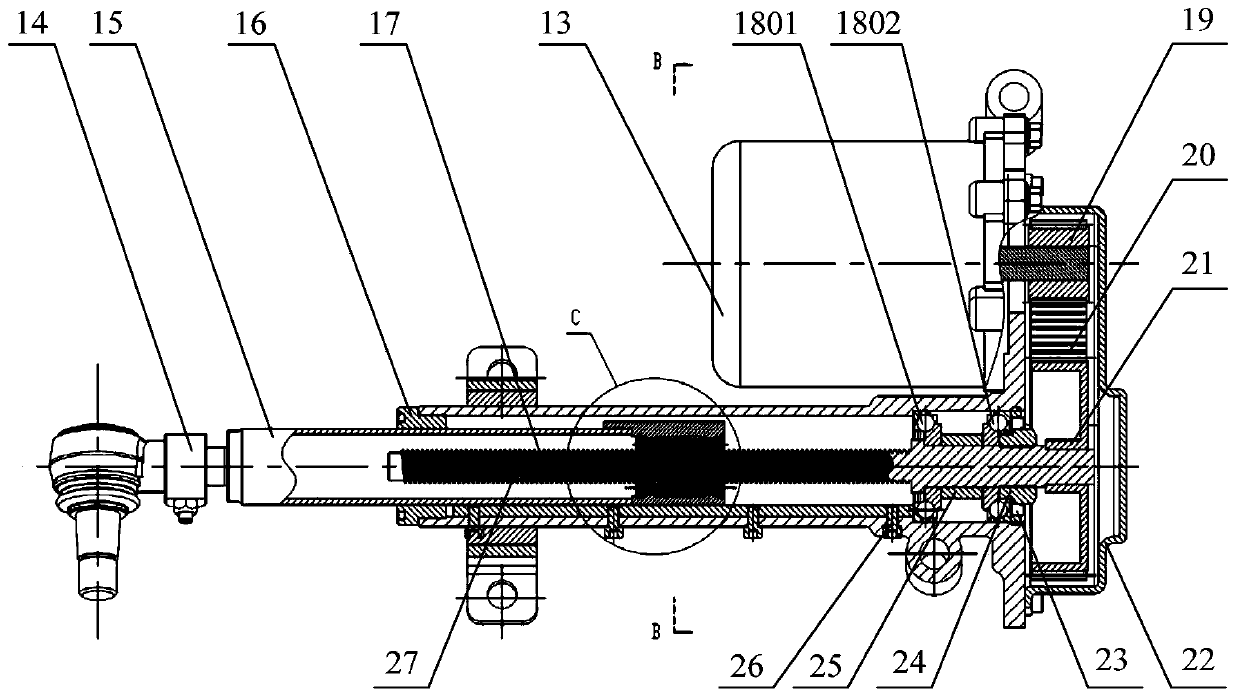 Push rod type electric power steering device for commercial vehicle