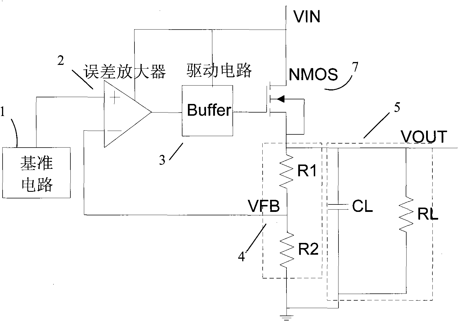 Linear voltage regulator with ultralow differential voltage and strong driving capacity