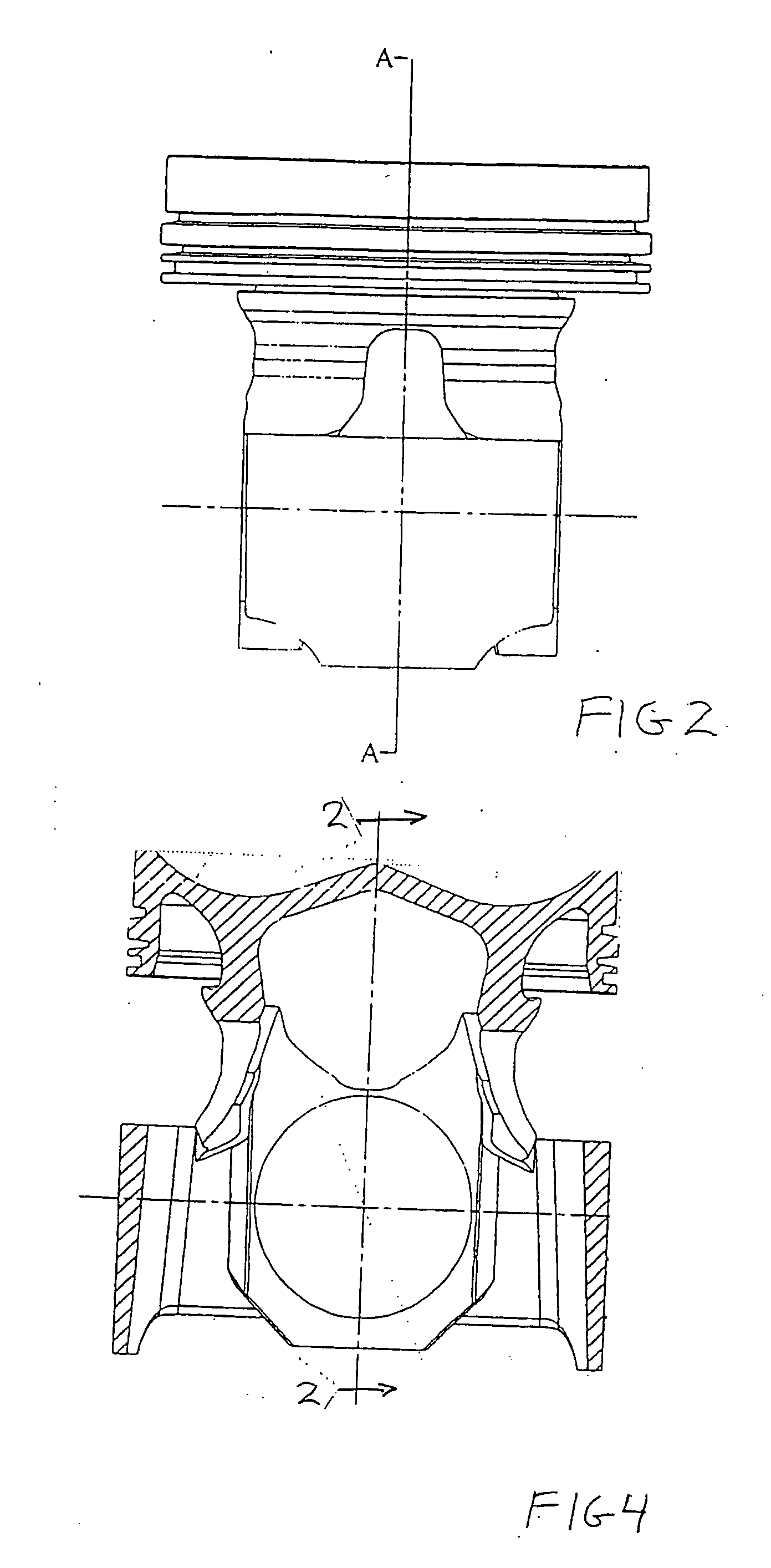 One piece cast ferrous crown piston for internal combustion engine