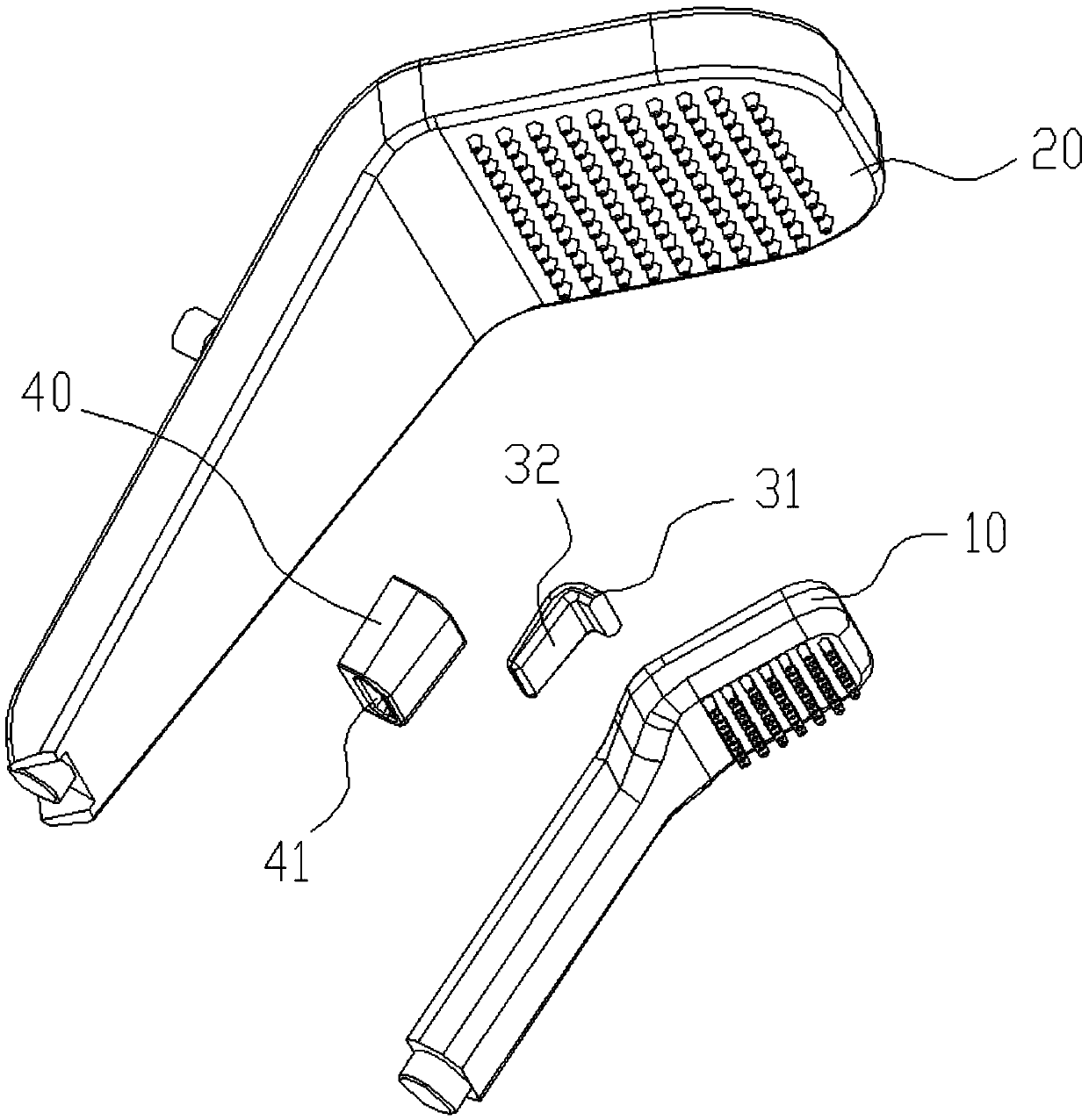 Connection structure of combined shower