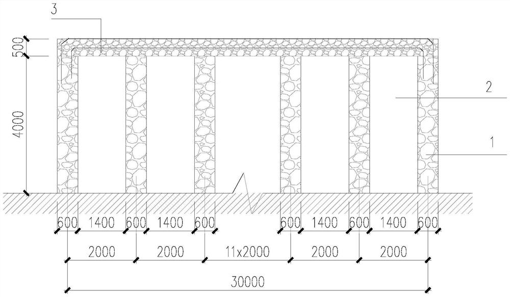 Soft foundation treatment method based on gabion wall reinforced soil and dynamic compaction