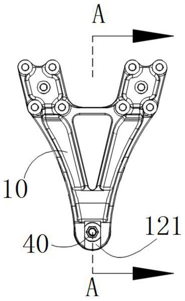 Connecting structure of guide arm and support