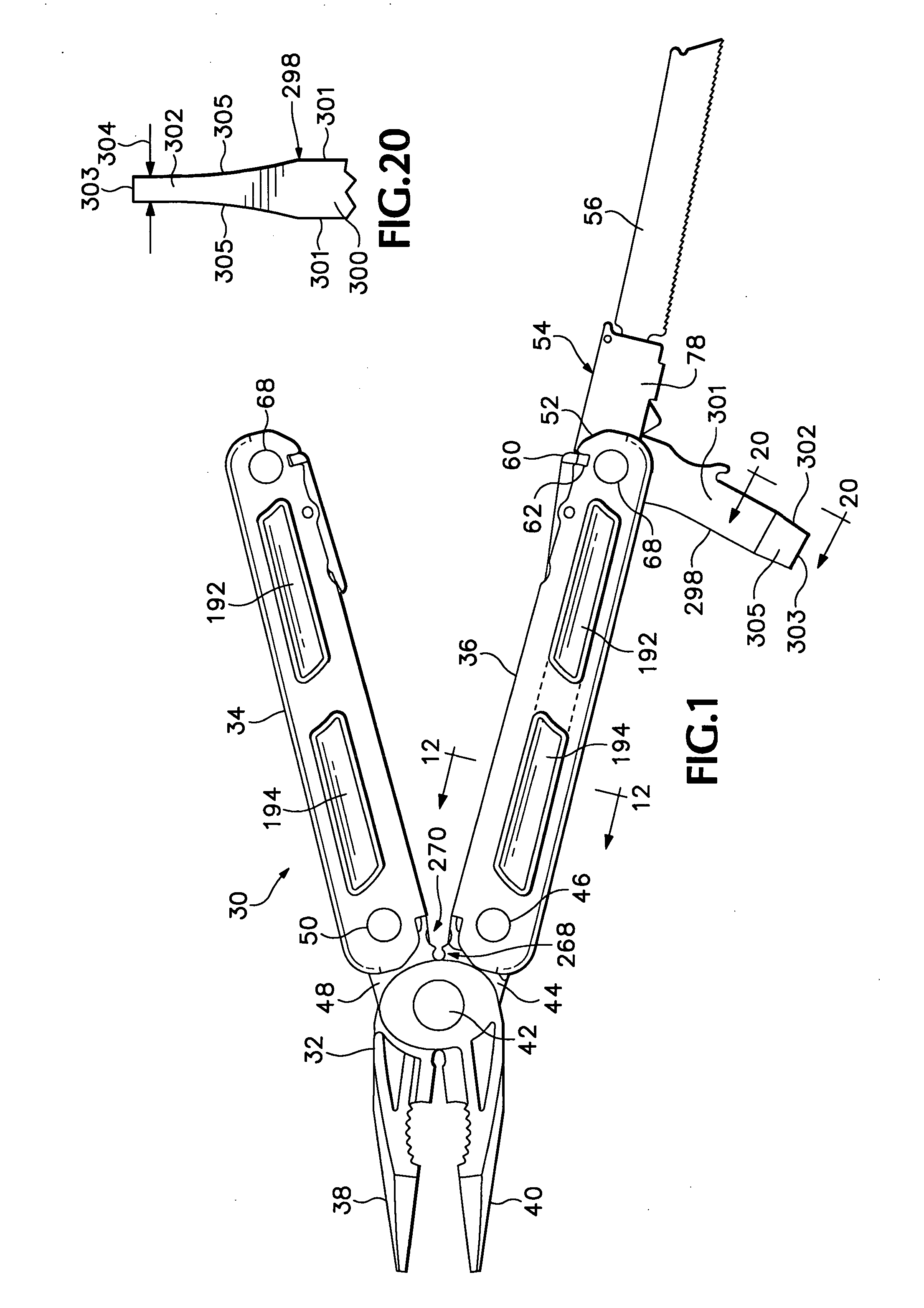 Multipurpose tool including holder for replaceable tool blades