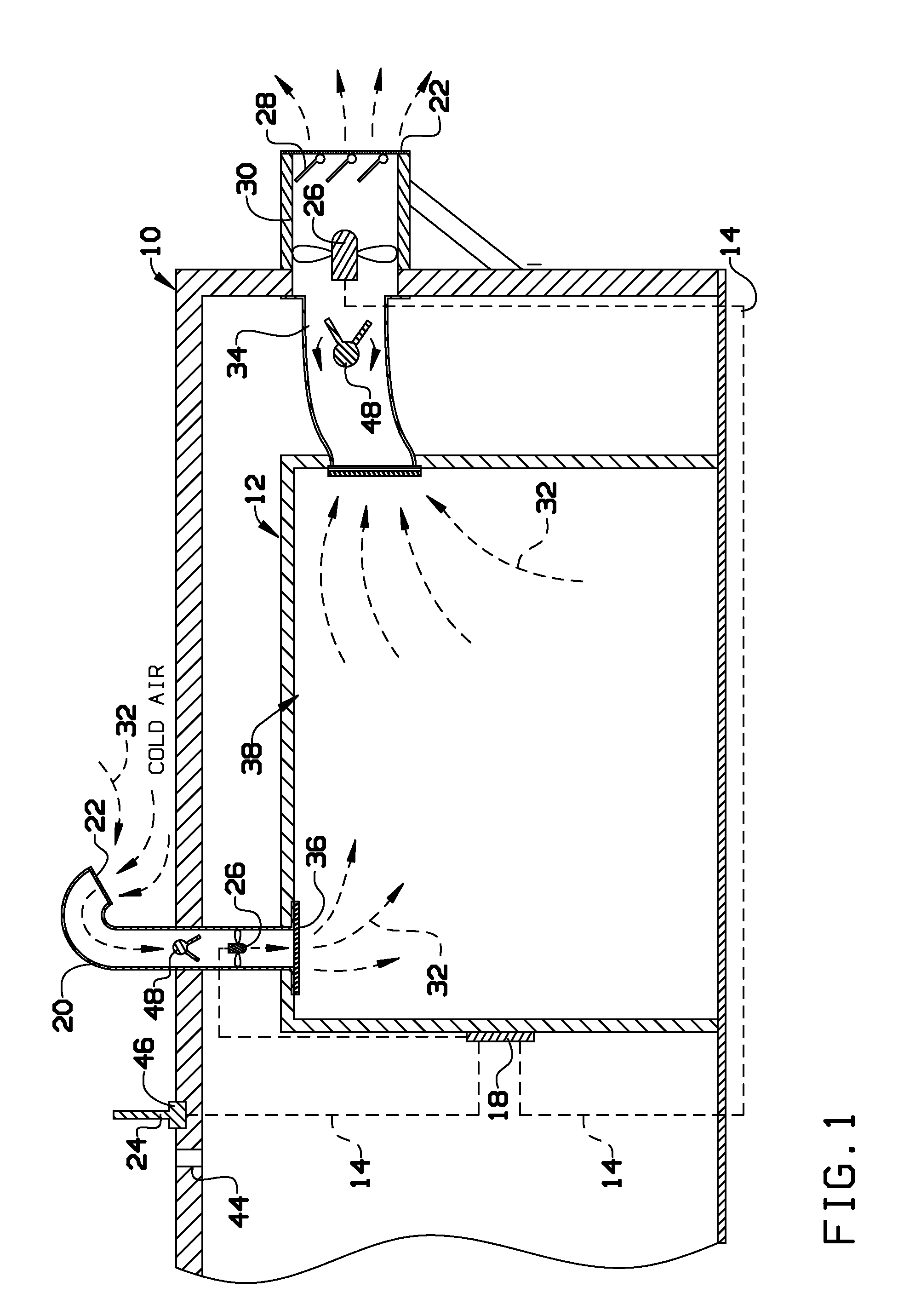 System using outdoor ambient air to cool walk in coolers and other areas