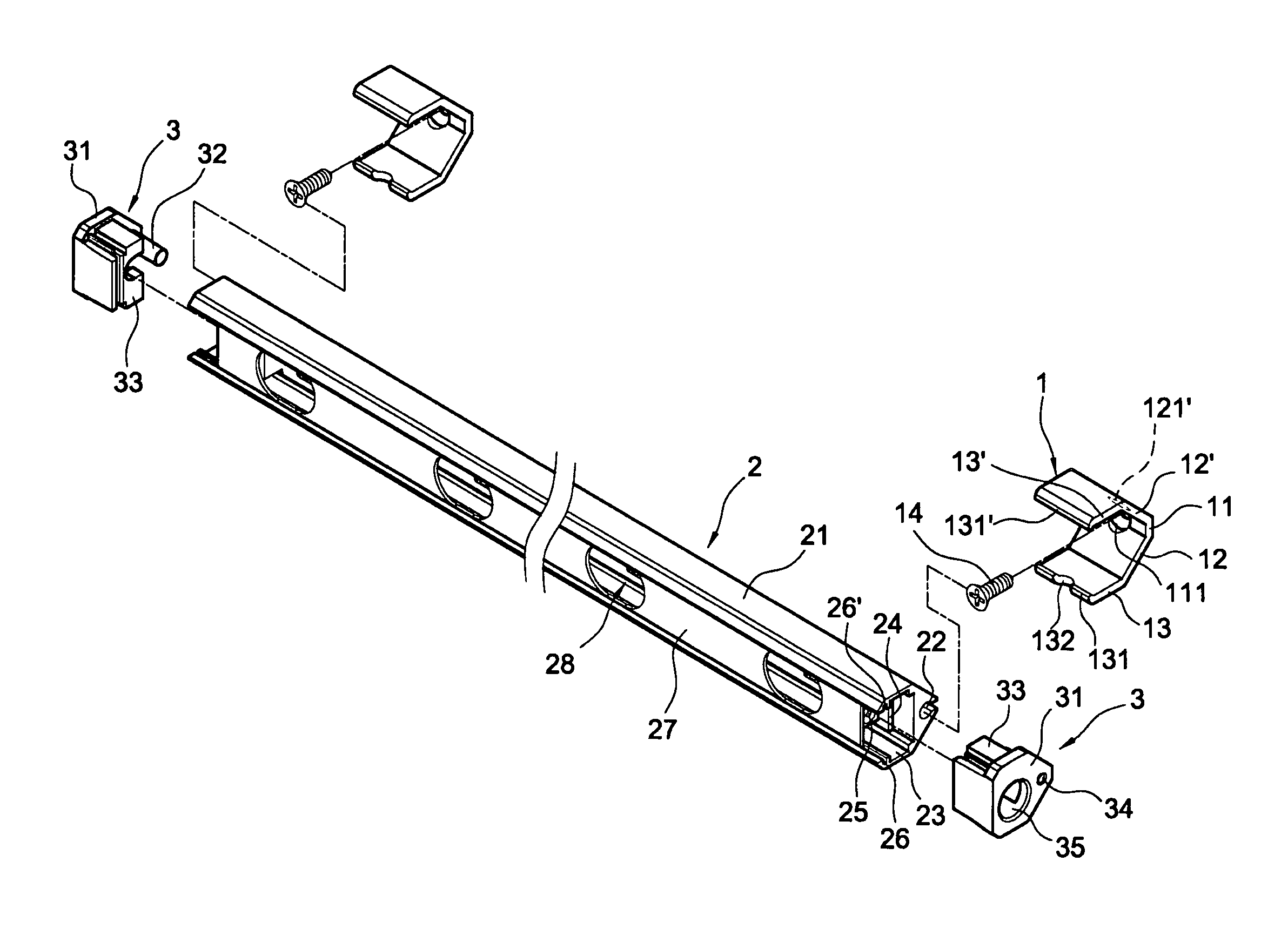 Assembly for fixing and connecting light bar lamp