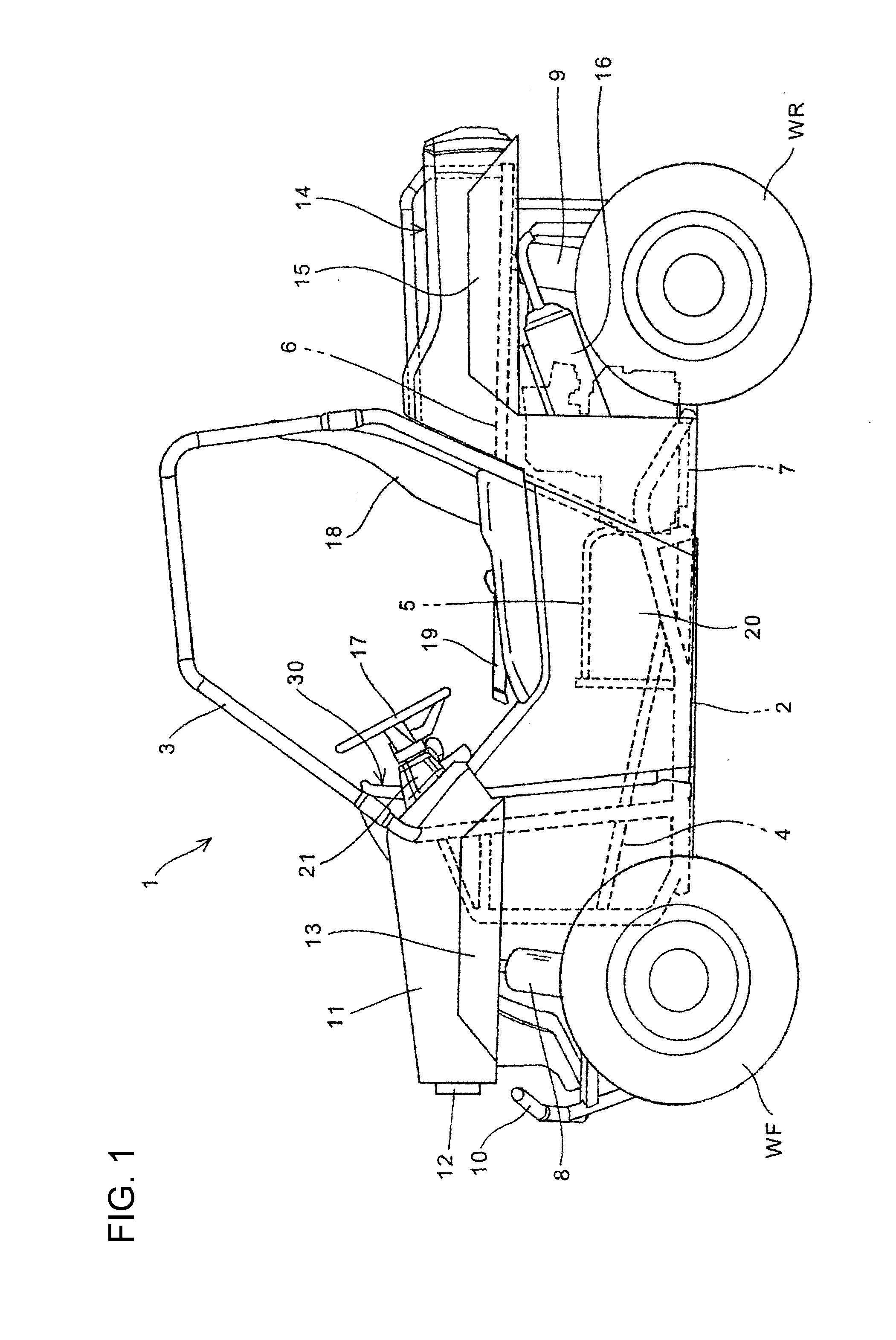 Ecu arrangement structure for a vehicle