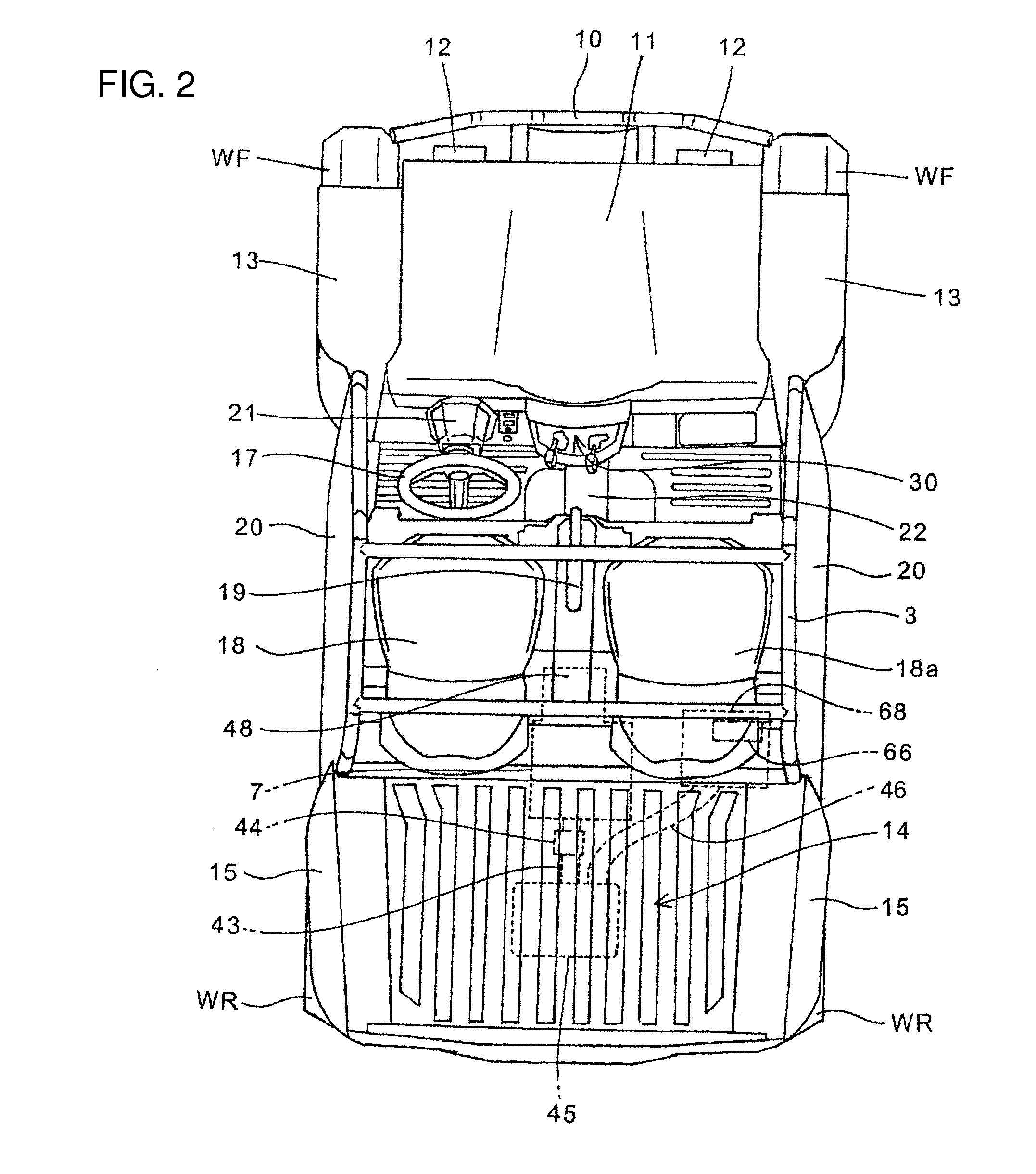 Ecu arrangement structure for a vehicle