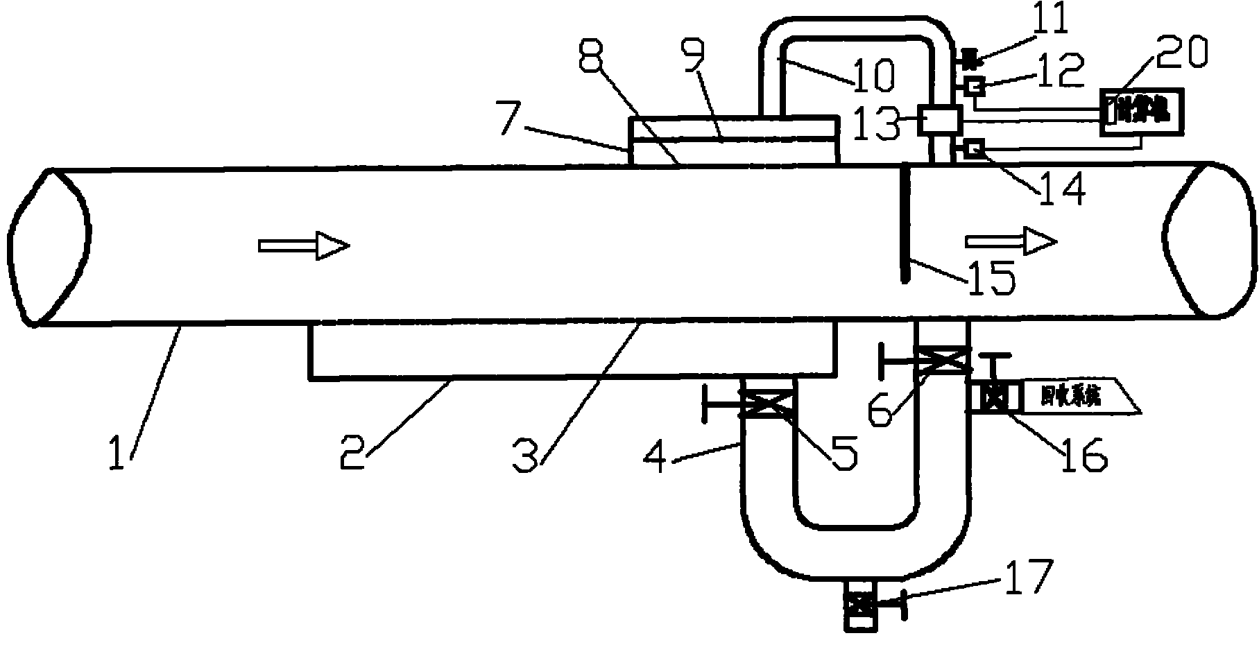 Shunting type coal gas flow measurement device and measurement method thereof