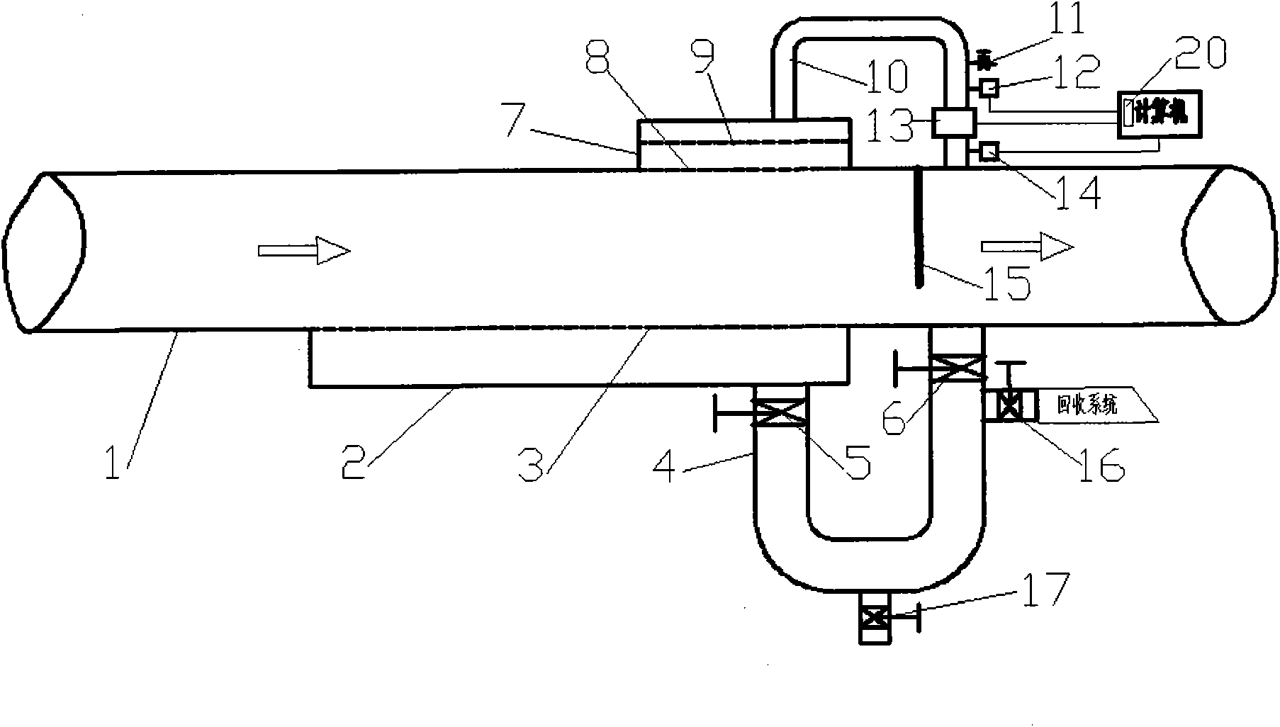 Shunting type coal gas flow measurement device and measurement method thereof