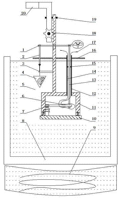 Float type optical fiber Bragg grating density sensor of Pb-Sn (plumbum-stannum) molten alloy