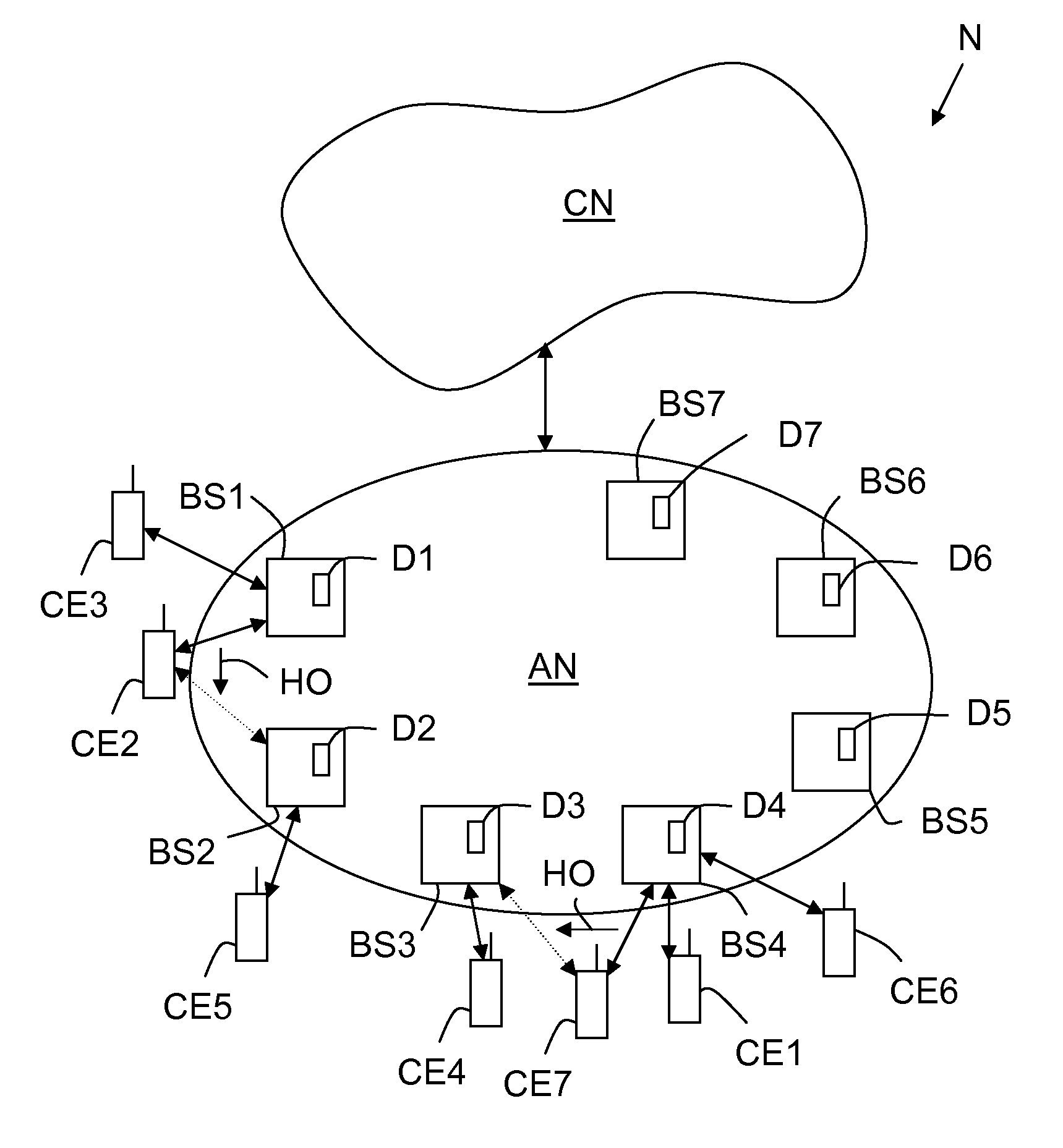 Multi-mode traffic engineered handover management device and method for a broadband wireless access network