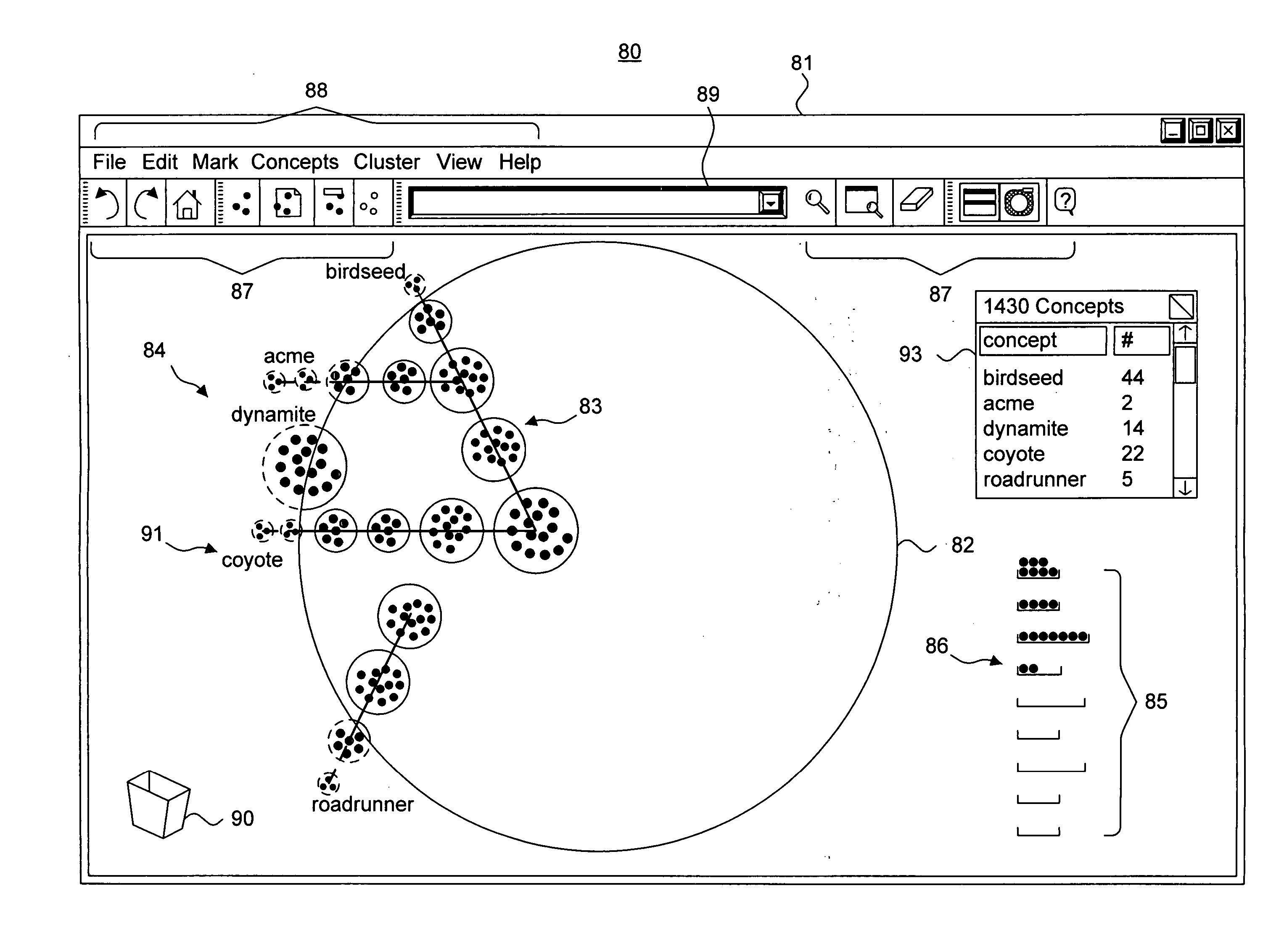 System and method for providing a dynamic user interface for a dense three-dimensional scene