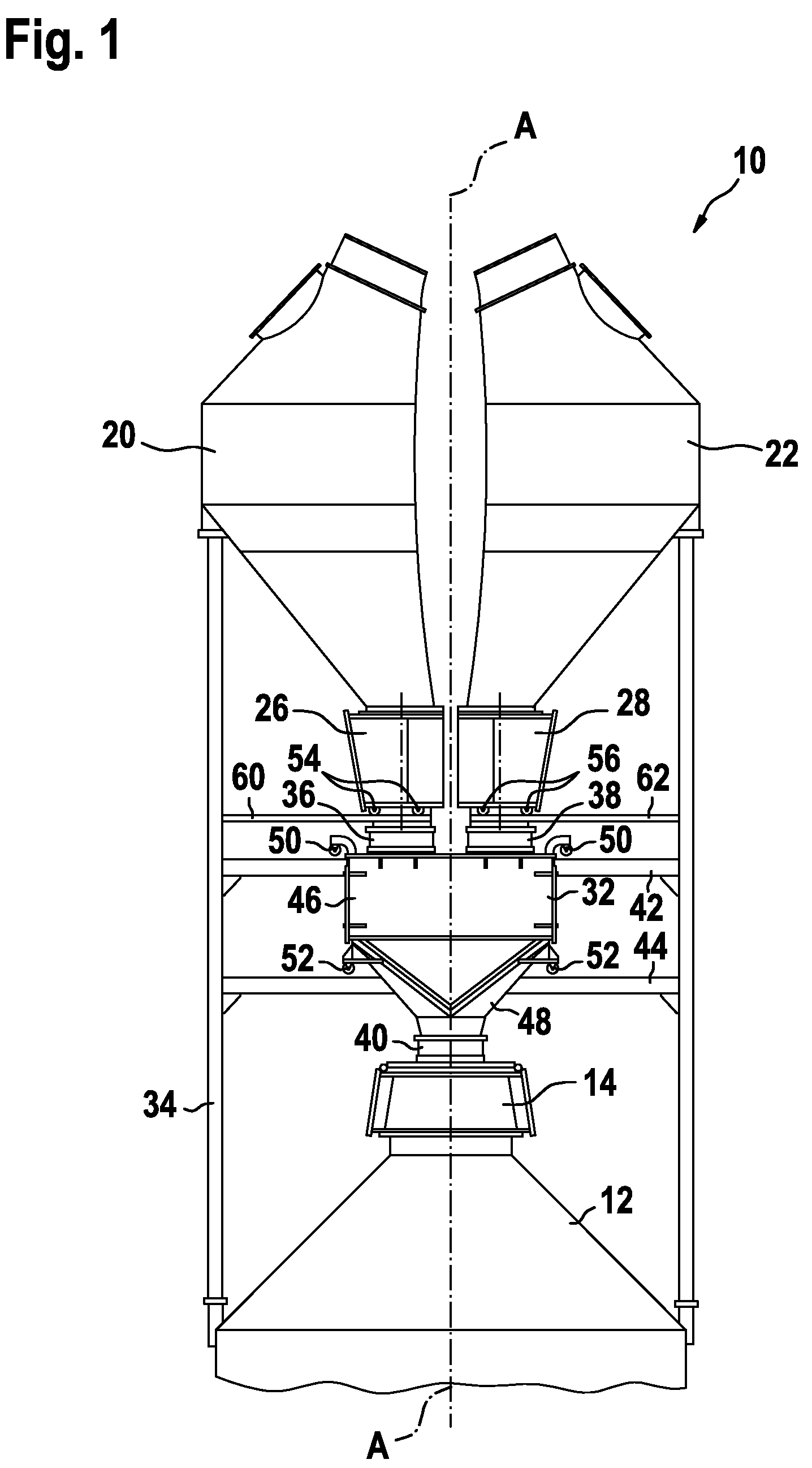 Multiple hopper charging installation for a shaft furnace