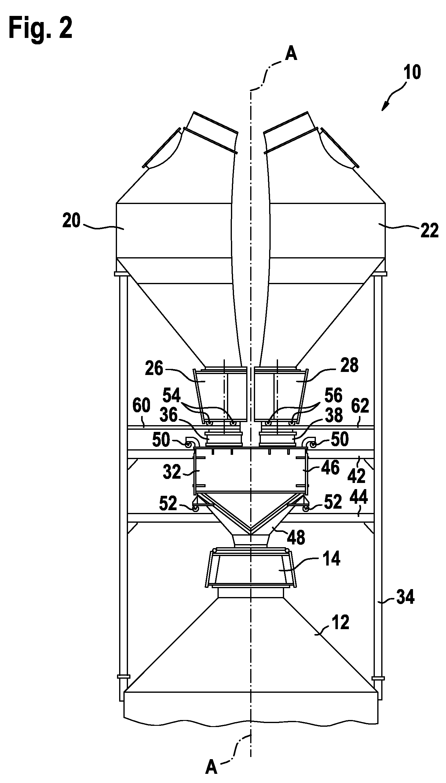 Multiple hopper charging installation for a shaft furnace