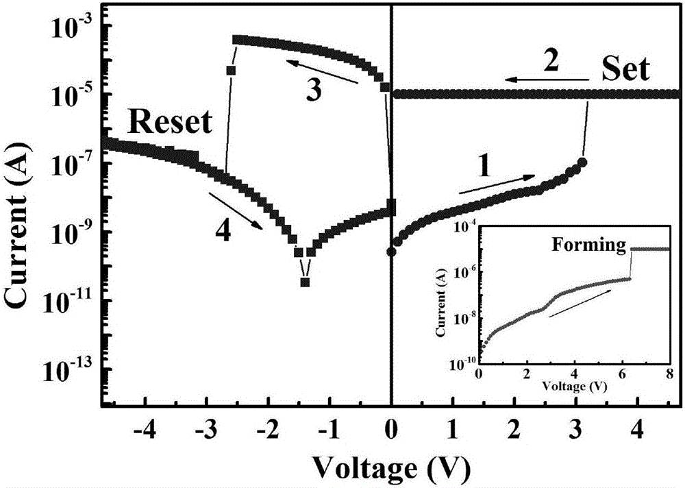 Resistance switch memory based on organic ferroelectric film and preparation method thereof