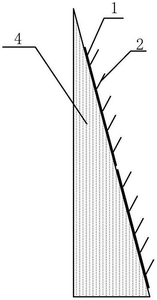 Protecting structure for big-gradient stone slope