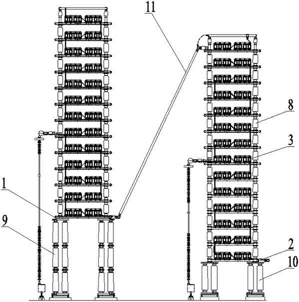 Earthquake-resistant high-voltage capacitor bank for extra-high-voltage direct-current transmission project