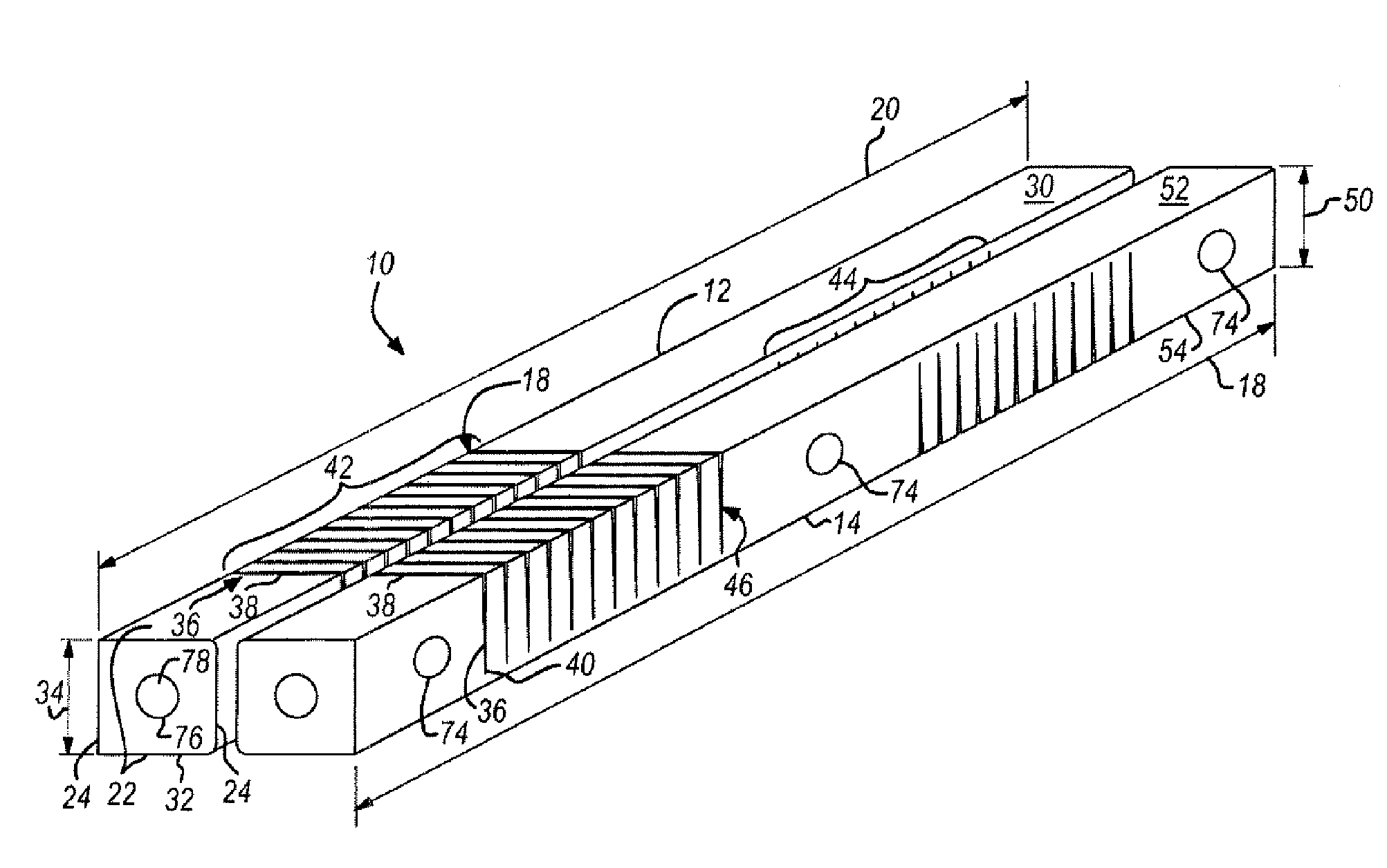 Flexible mandrel for highly contoured composite stringer