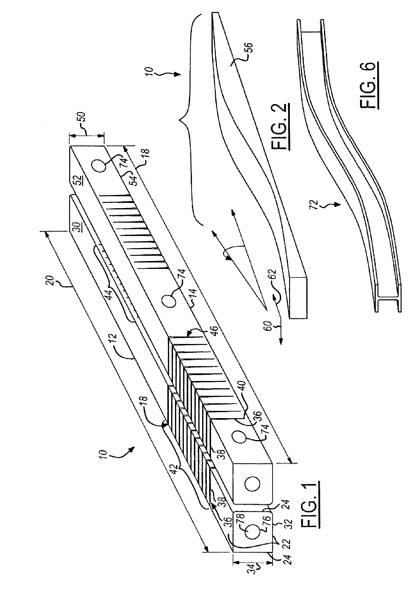 Flexible mandrel for highly contoured composite stringer