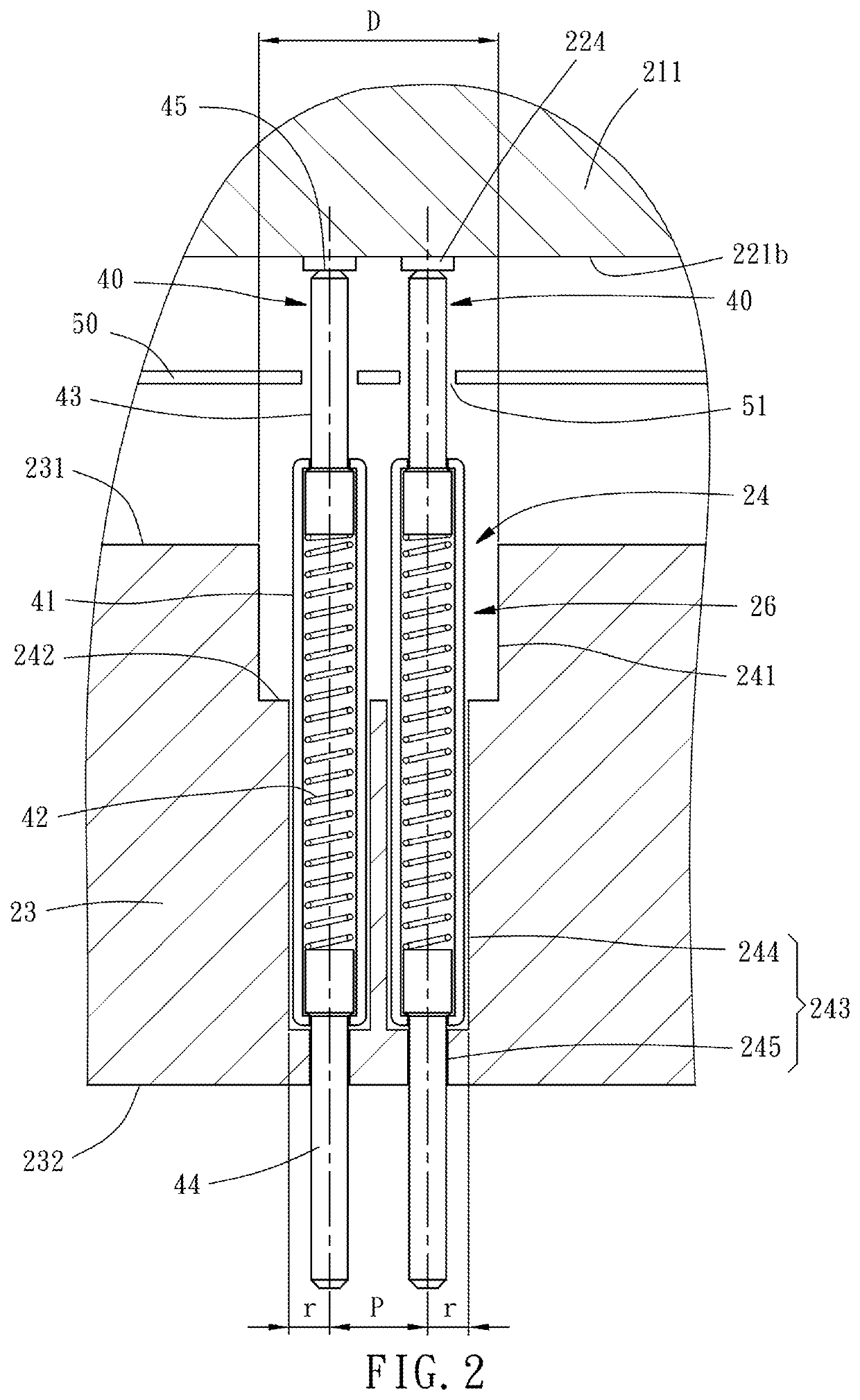 Probe head for high frequency signal test and medium or low frequency signal test at the same time