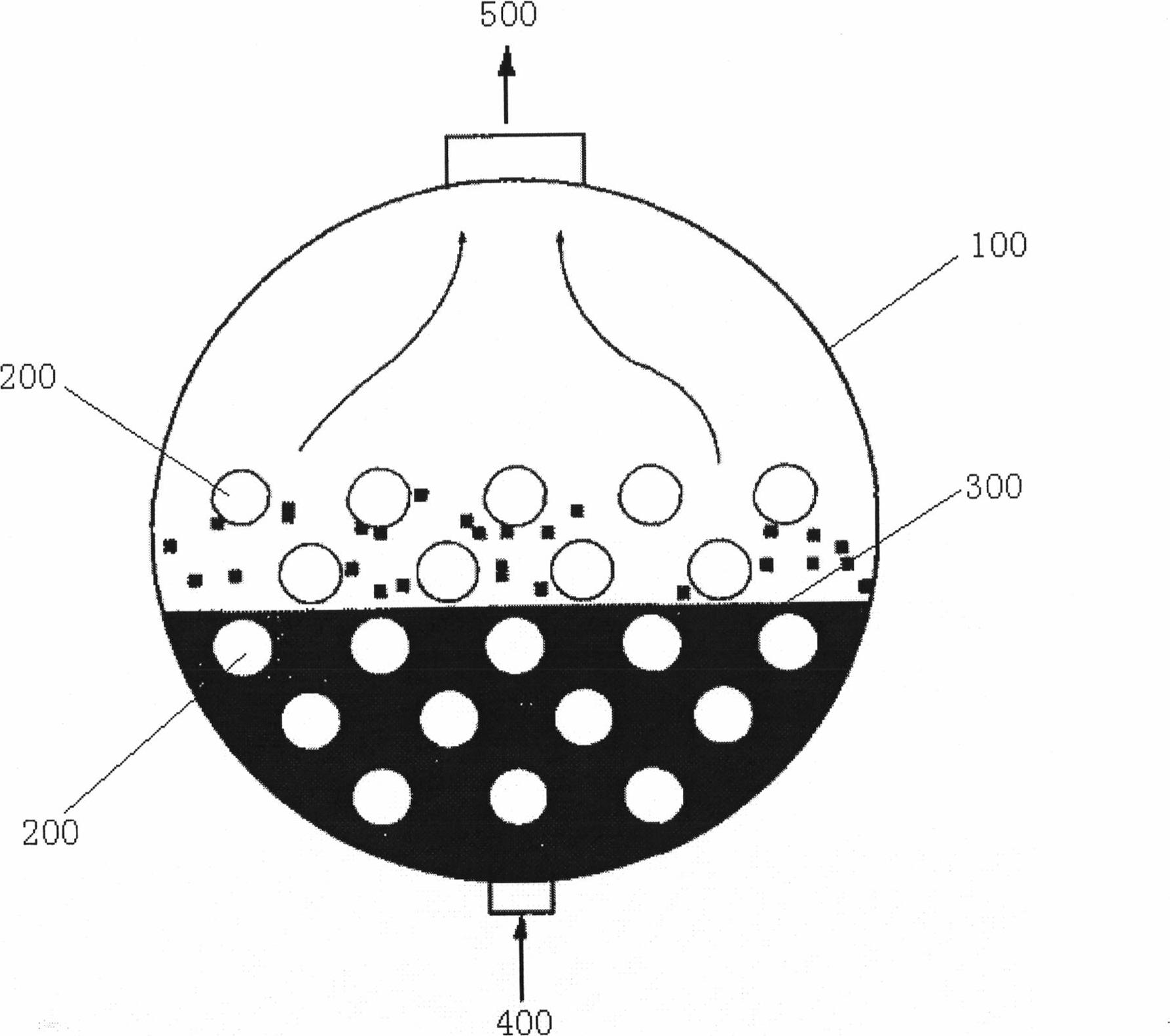 Vapor-liquid separation method of evaporator and evaporator