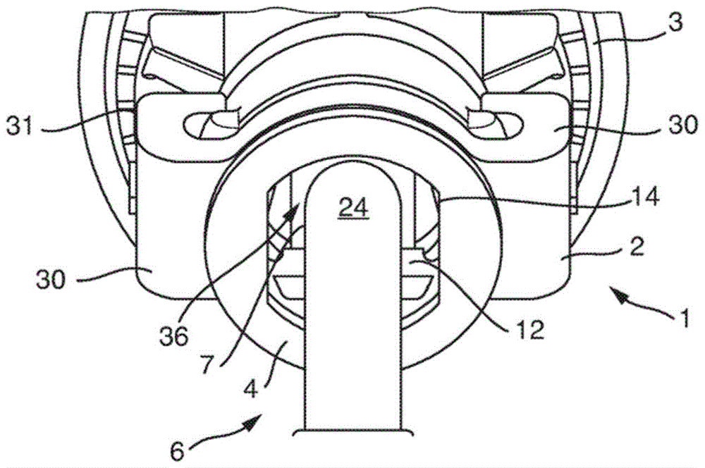 Device and method for immobilizing an actuating linkage of an actuating pedal in a motor vehicle