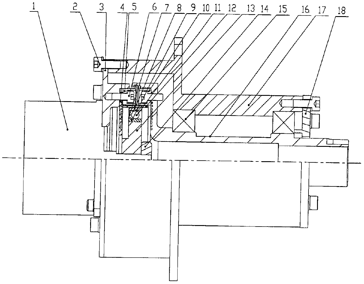 Grease lubricated harmonic deceleration drive device and lubricating method thereof