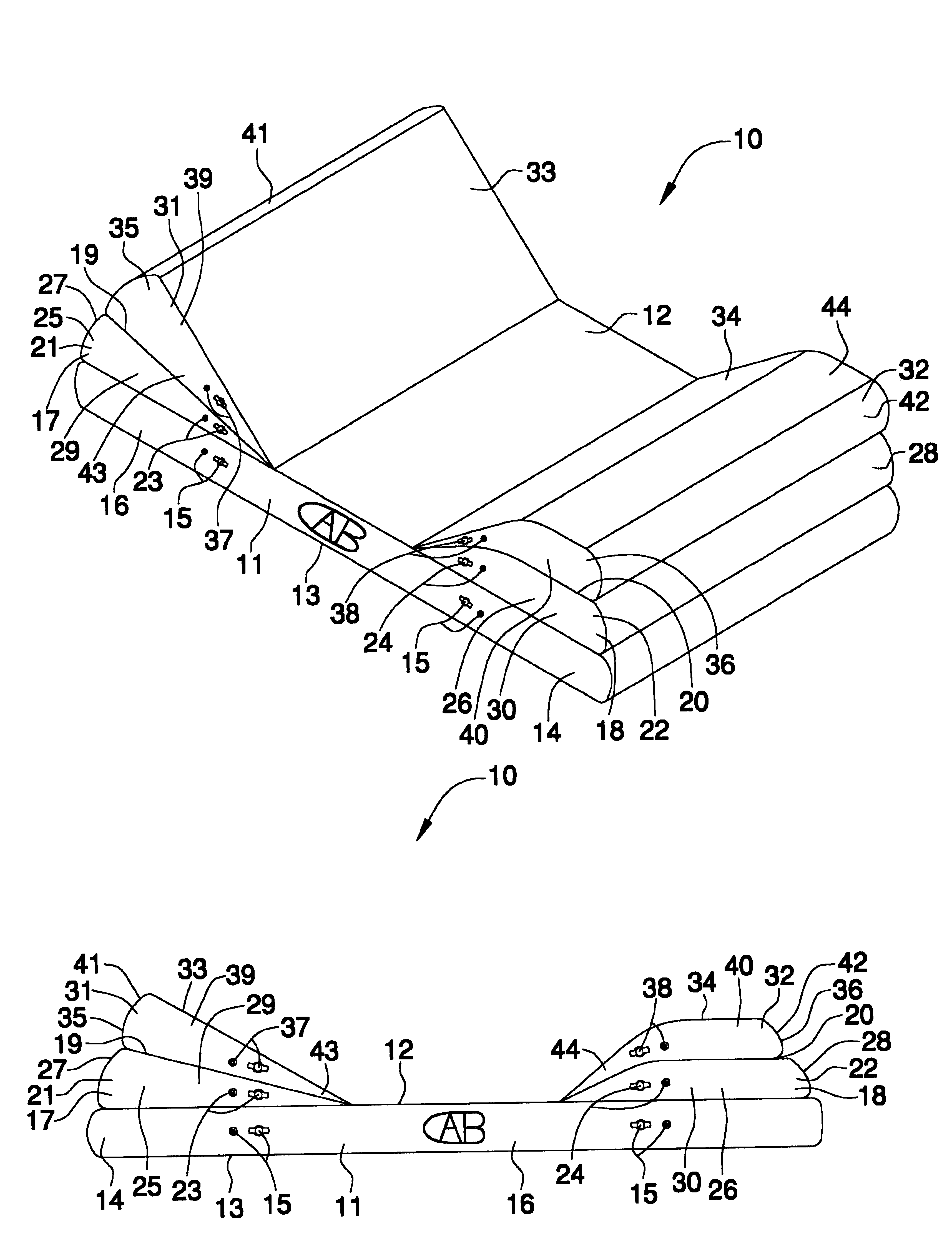 Incline-adjustable air mattress