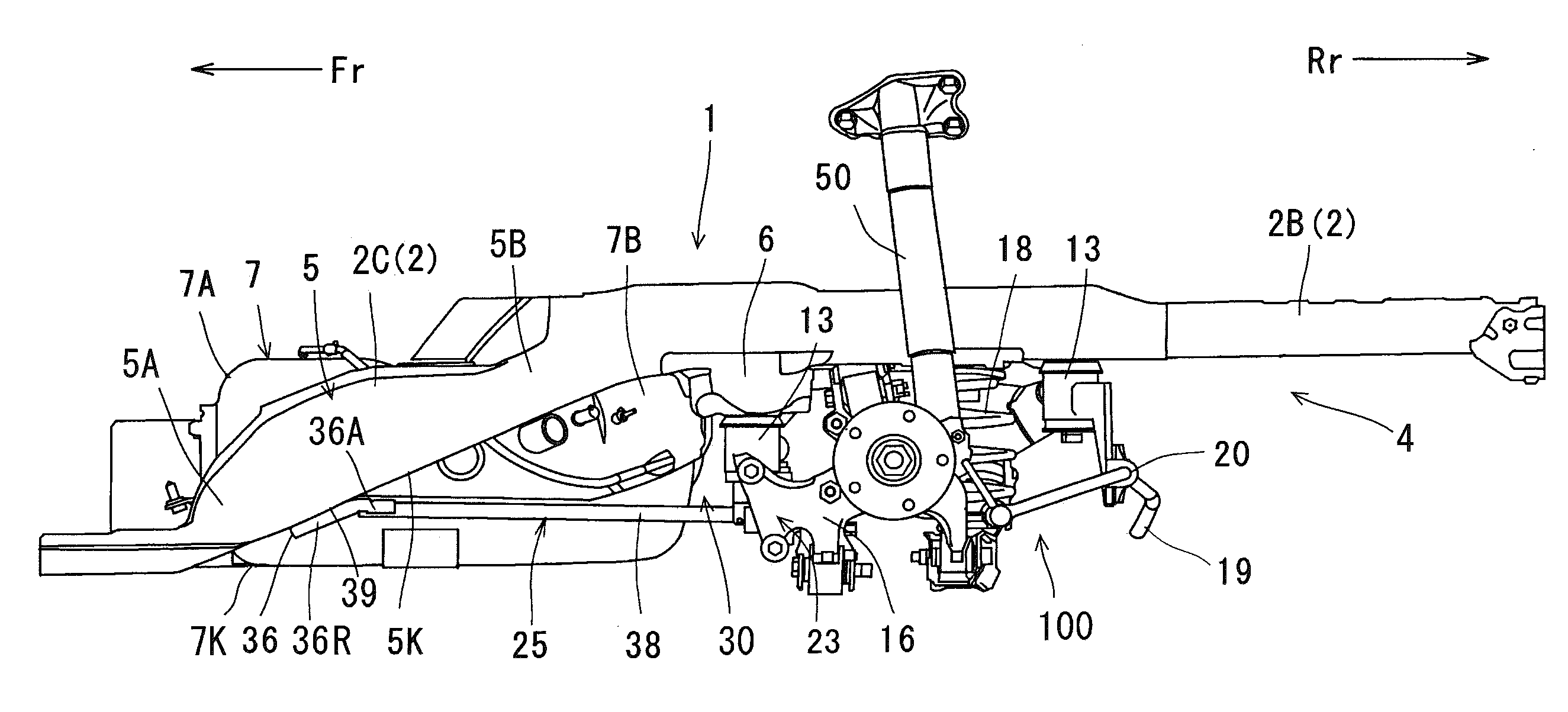 Trailing arm type suspension