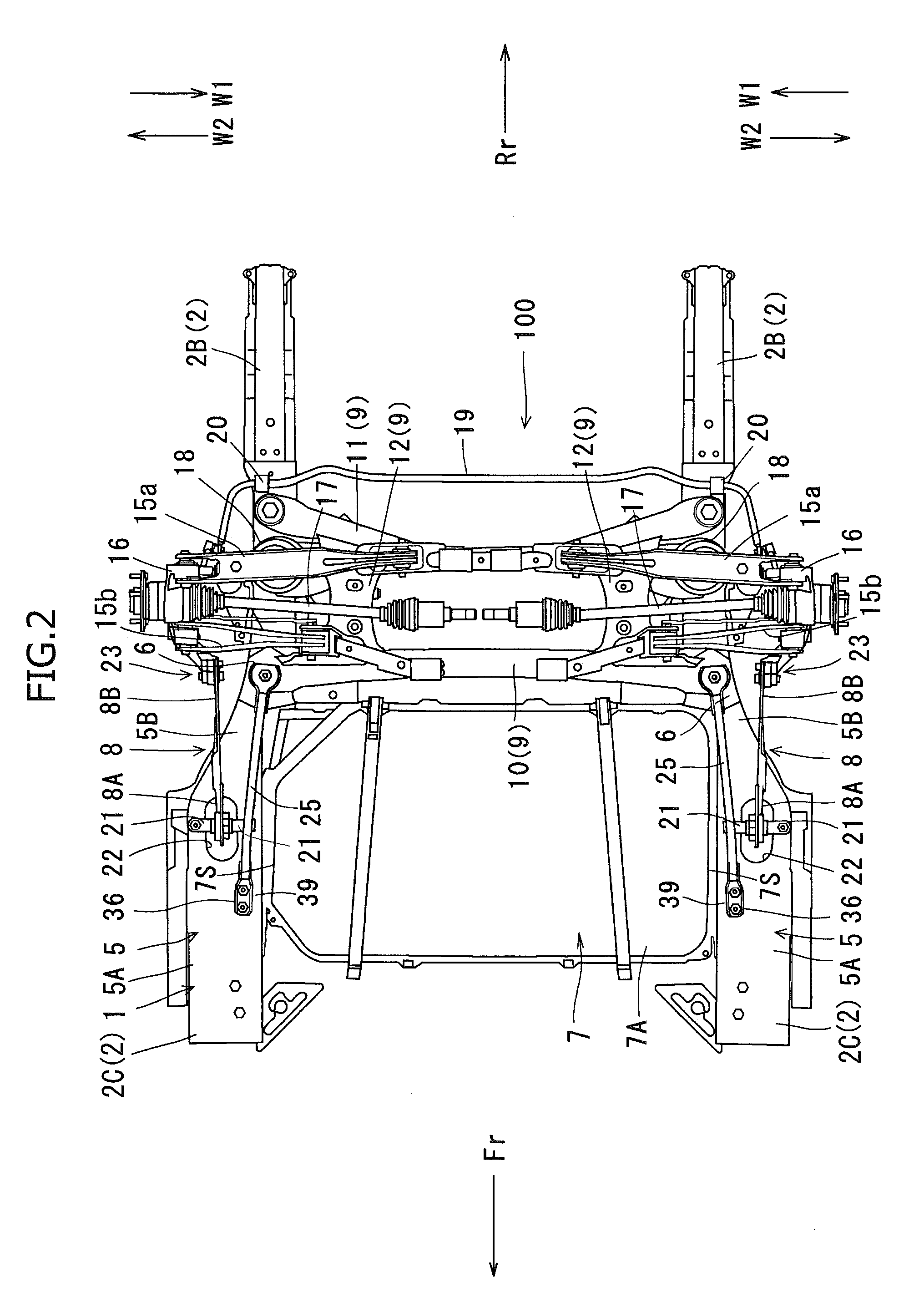 Trailing arm type suspension