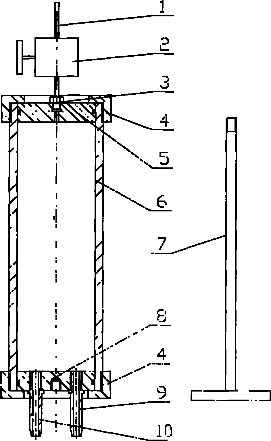 Piston-type underwater free gas sampler and using method thereof