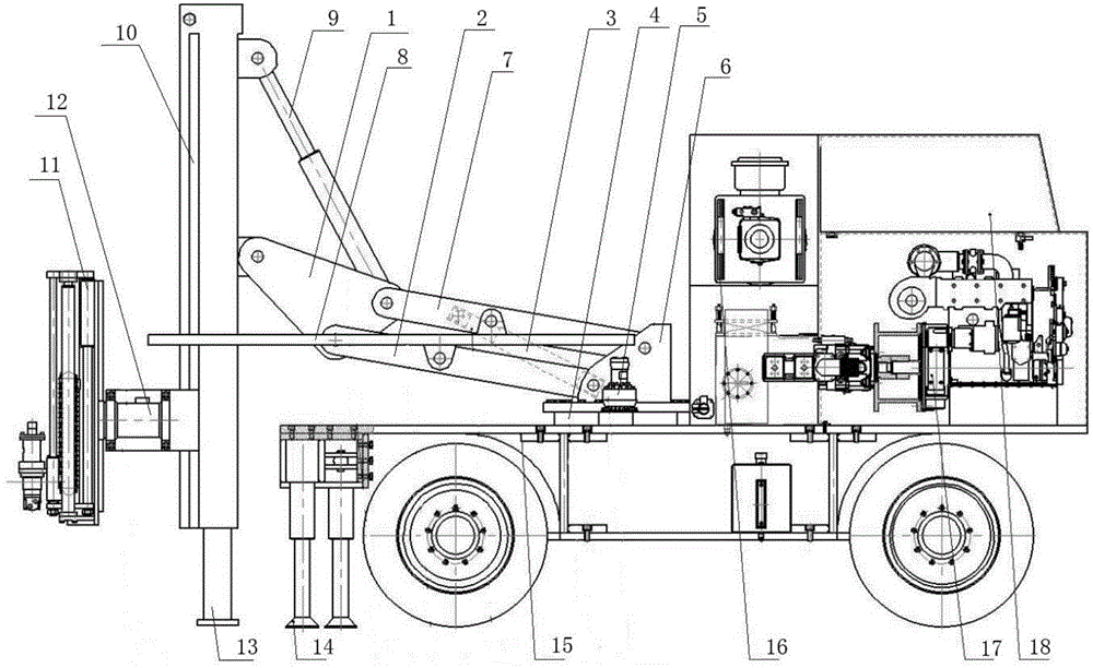 Pre-embedded hole drill carriage for coal mine