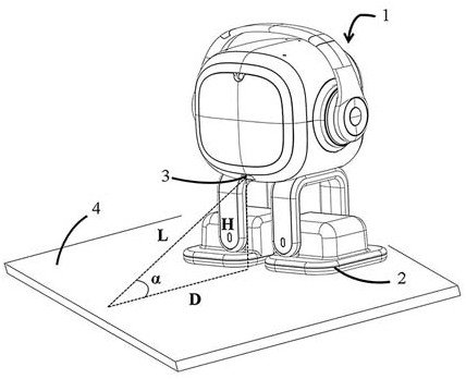 Foot-type desktop pet robot desktop edge detection system and edge avoidance method