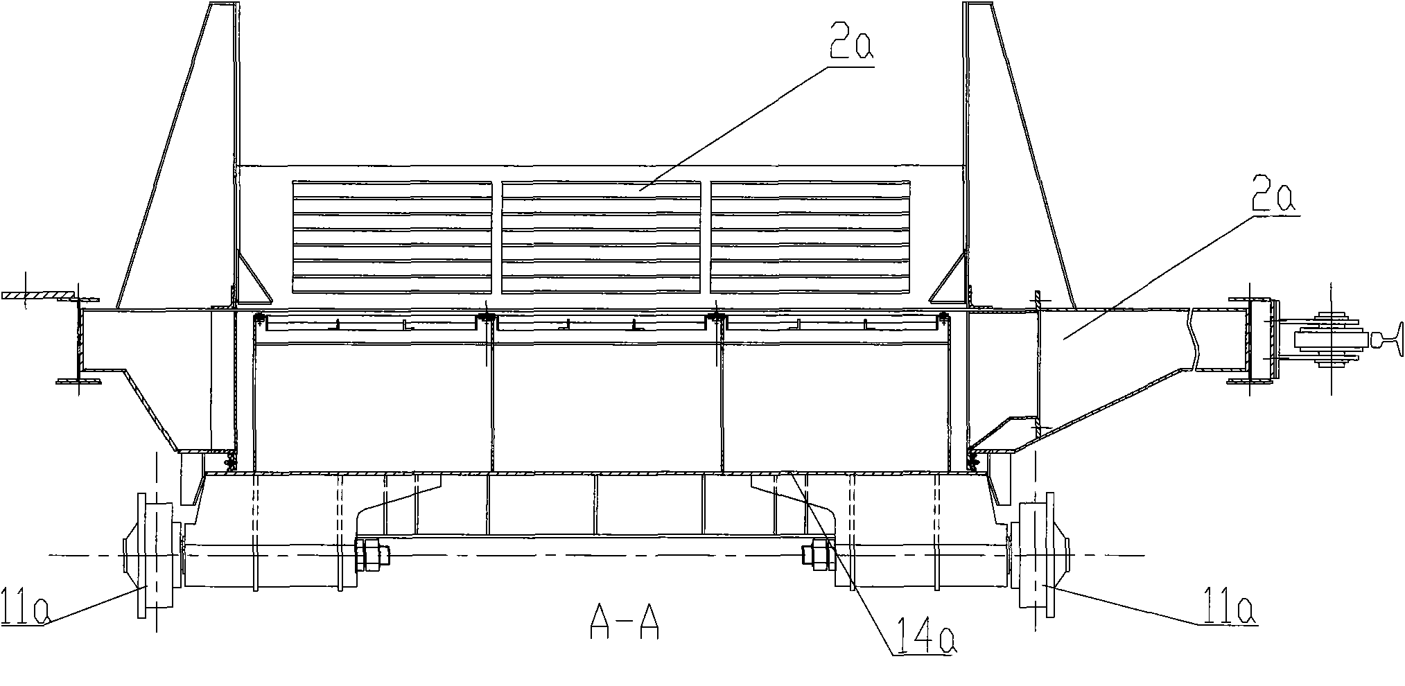 Rotary trolley body of ring cold machine and rotary trolley