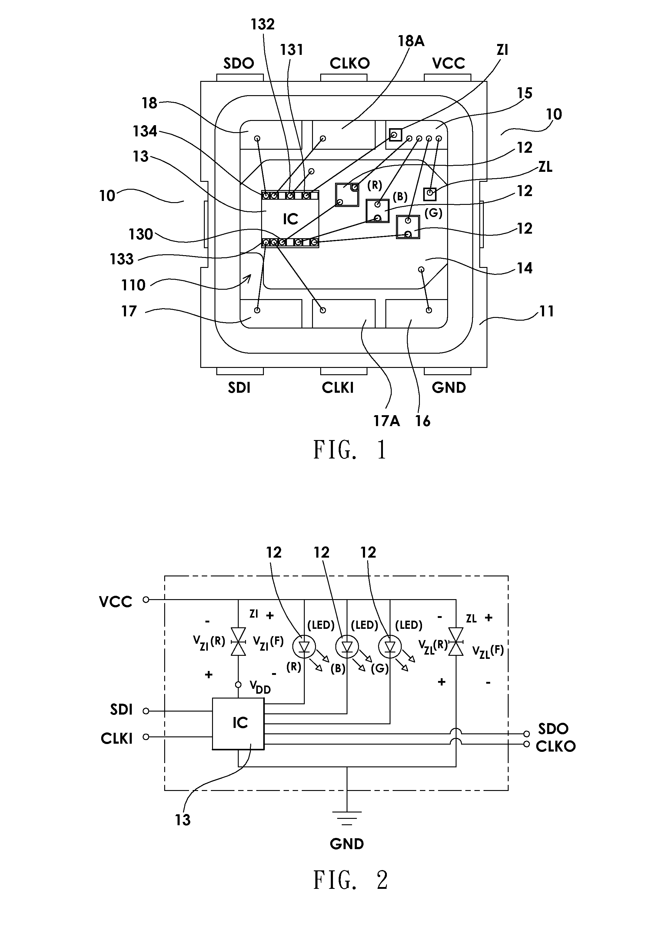 LED module packaging structure with an IC chip