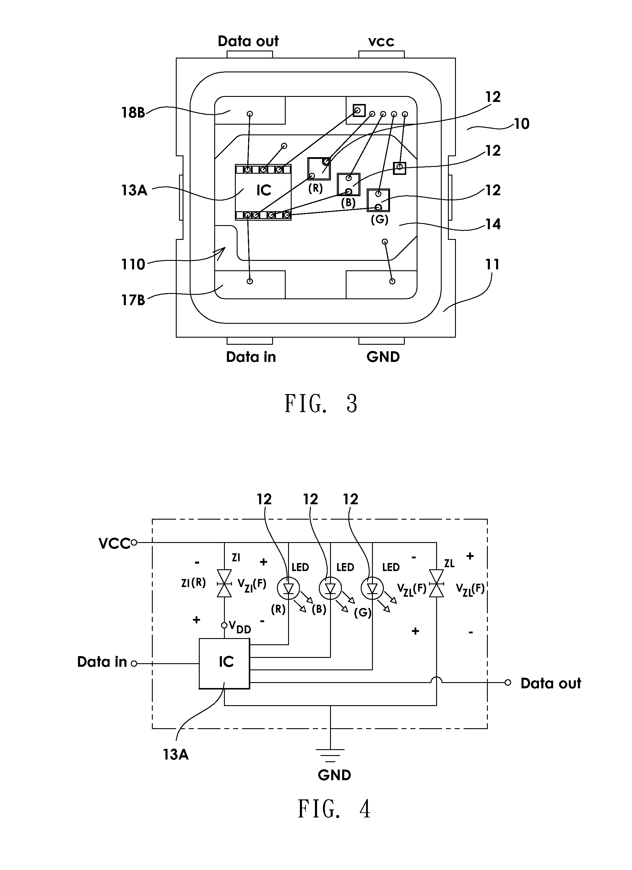 LED module packaging structure with an IC chip