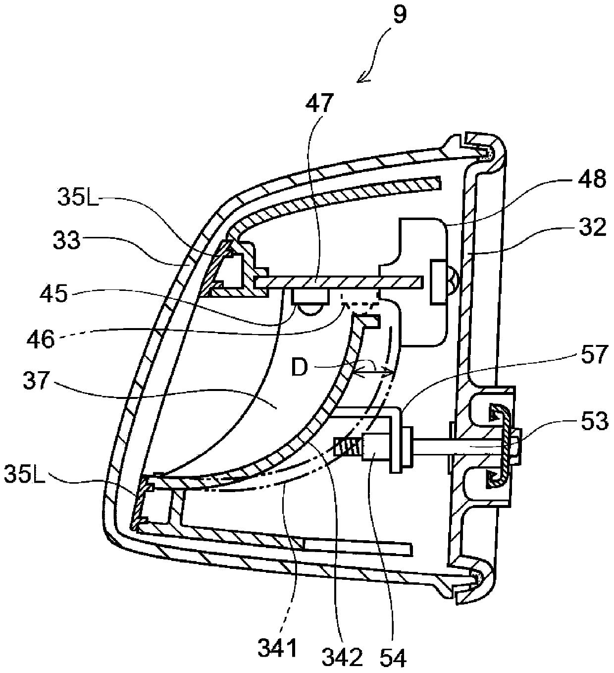 Headlight device of motorcycle