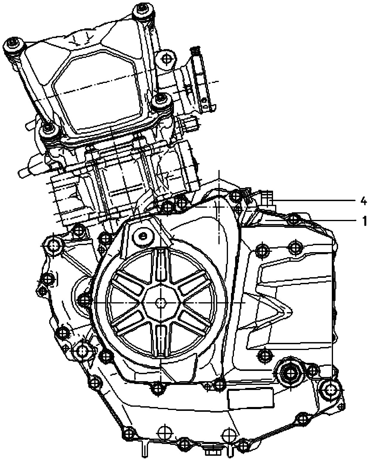 Engine oil-gas separation device and engine