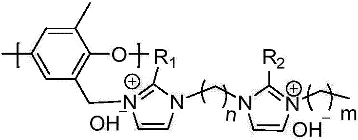 Biimidazole cation alkaline anion exchange membrane based on polyphenylene ether and preparation method thereof