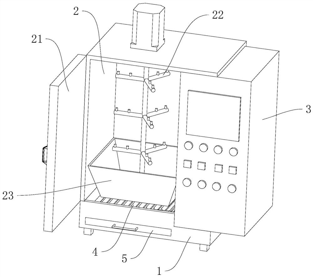 Shot blasting machine for producing relay valve cover