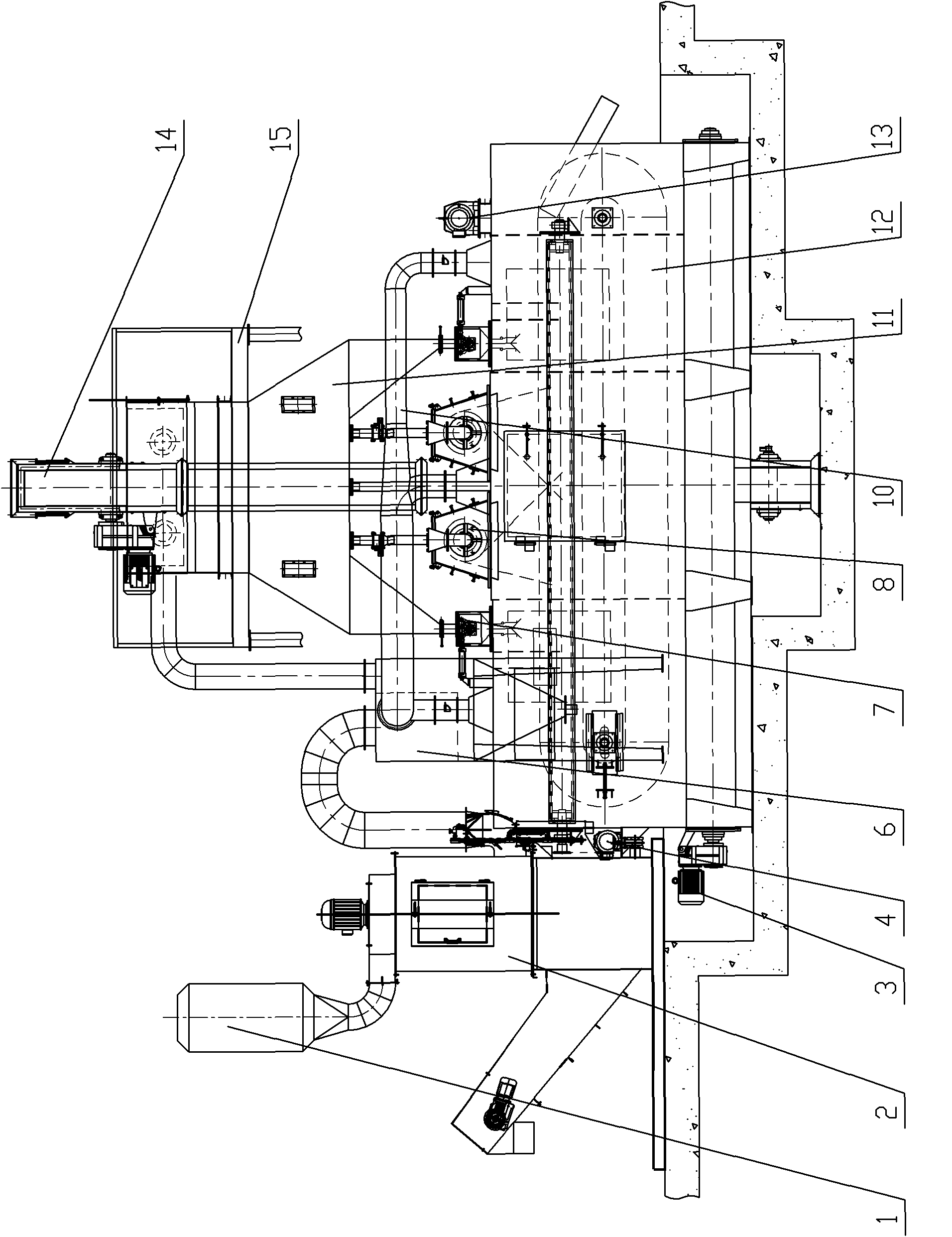 Safety-type spring intensification shot blasting machine