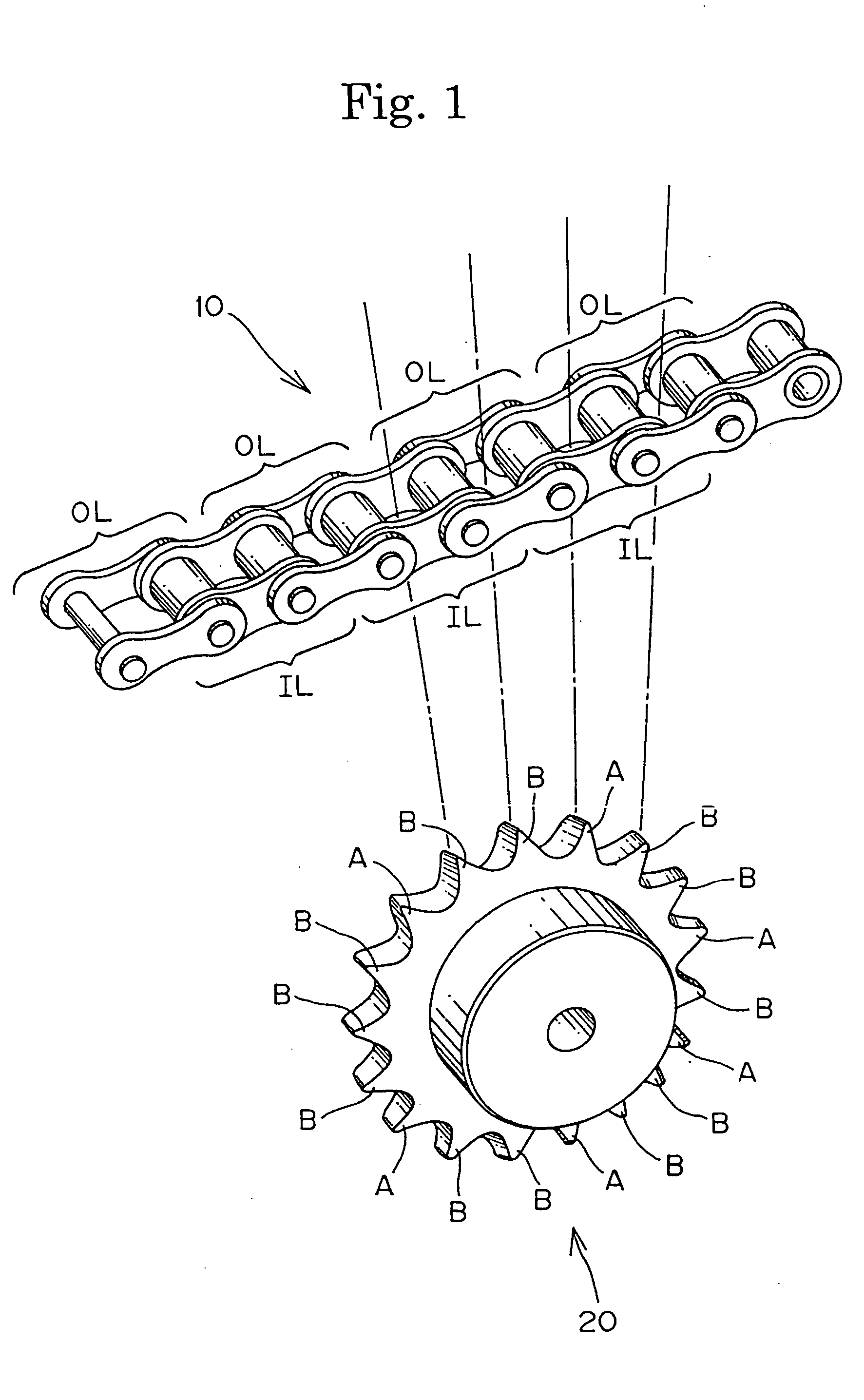 Roller chain transmission device