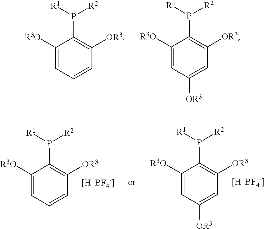 Structure and method for synthesizing and using dialkyl(2,4,6- or 2,6-alkoxyphenyl)phosphine and its tetrafluoroborate