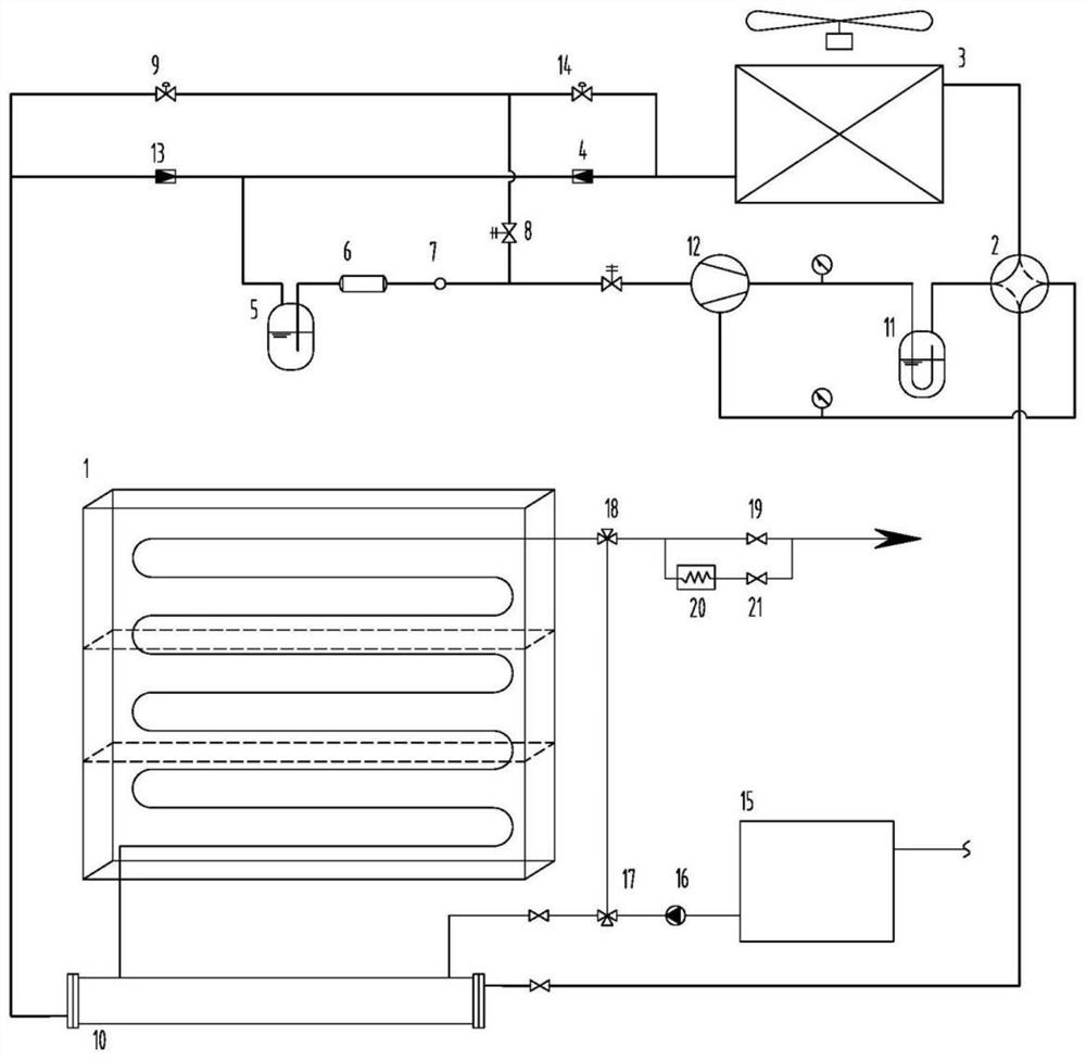 A multi-stage radiation phase change wall using an air source heat pump system