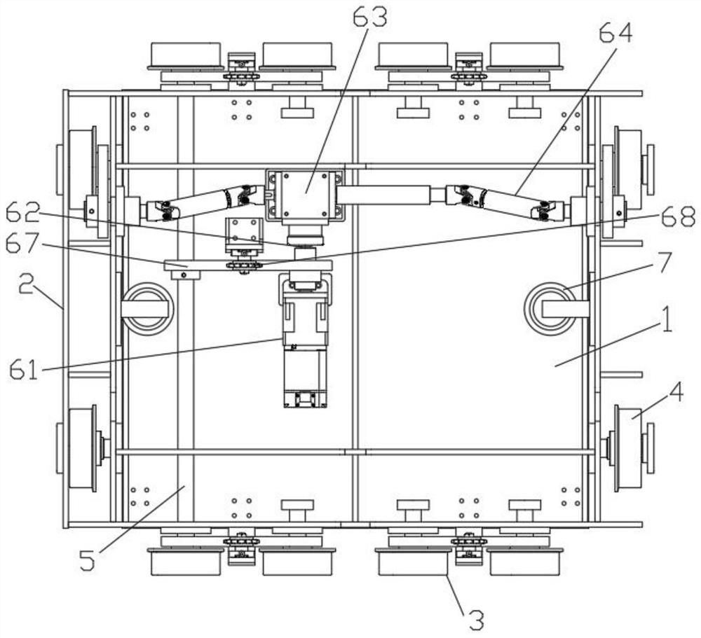 Four-direction driving walking mechanism and logistics shuttle vehicle with same